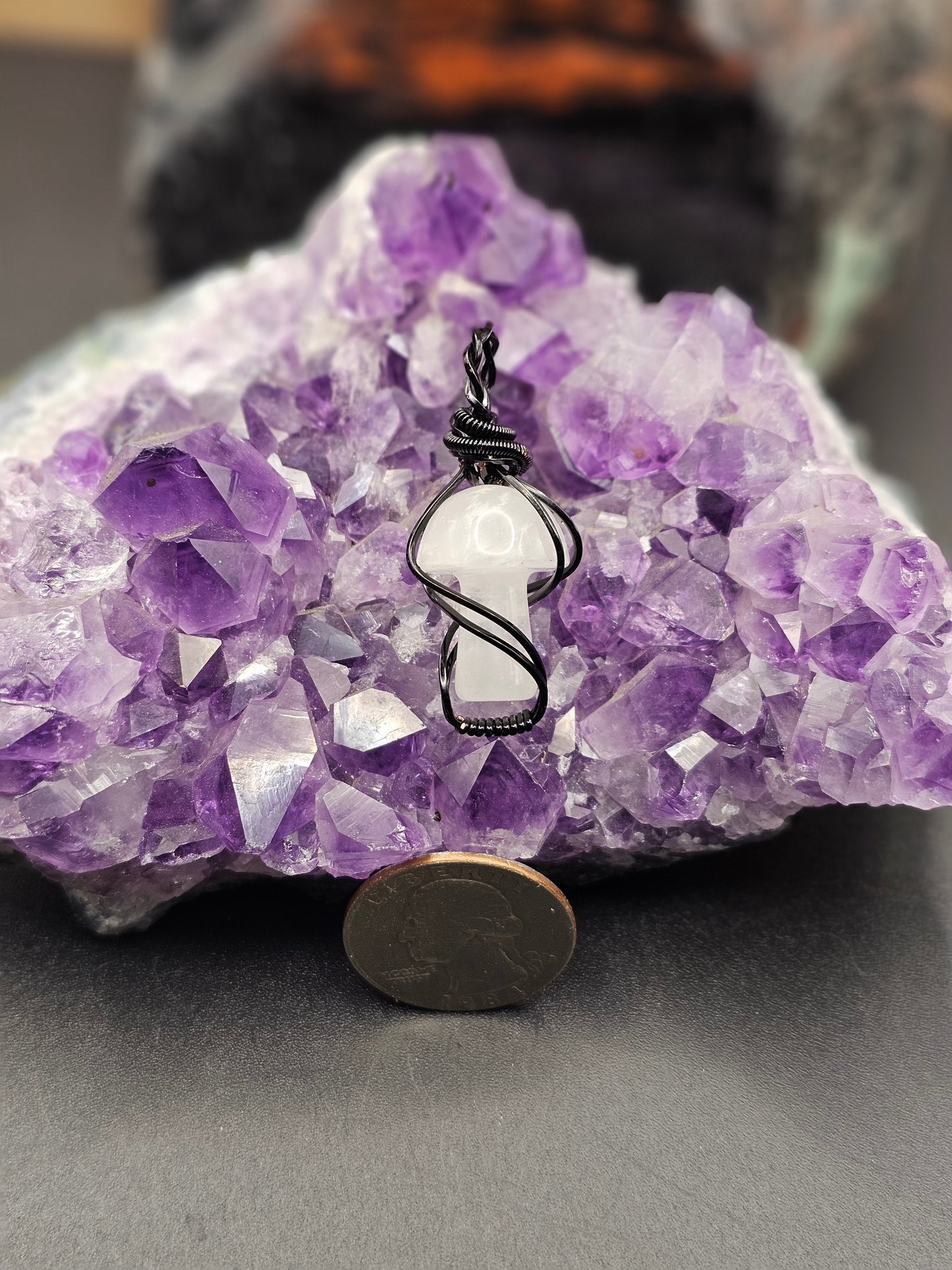 Selenite Mushroom Necklace