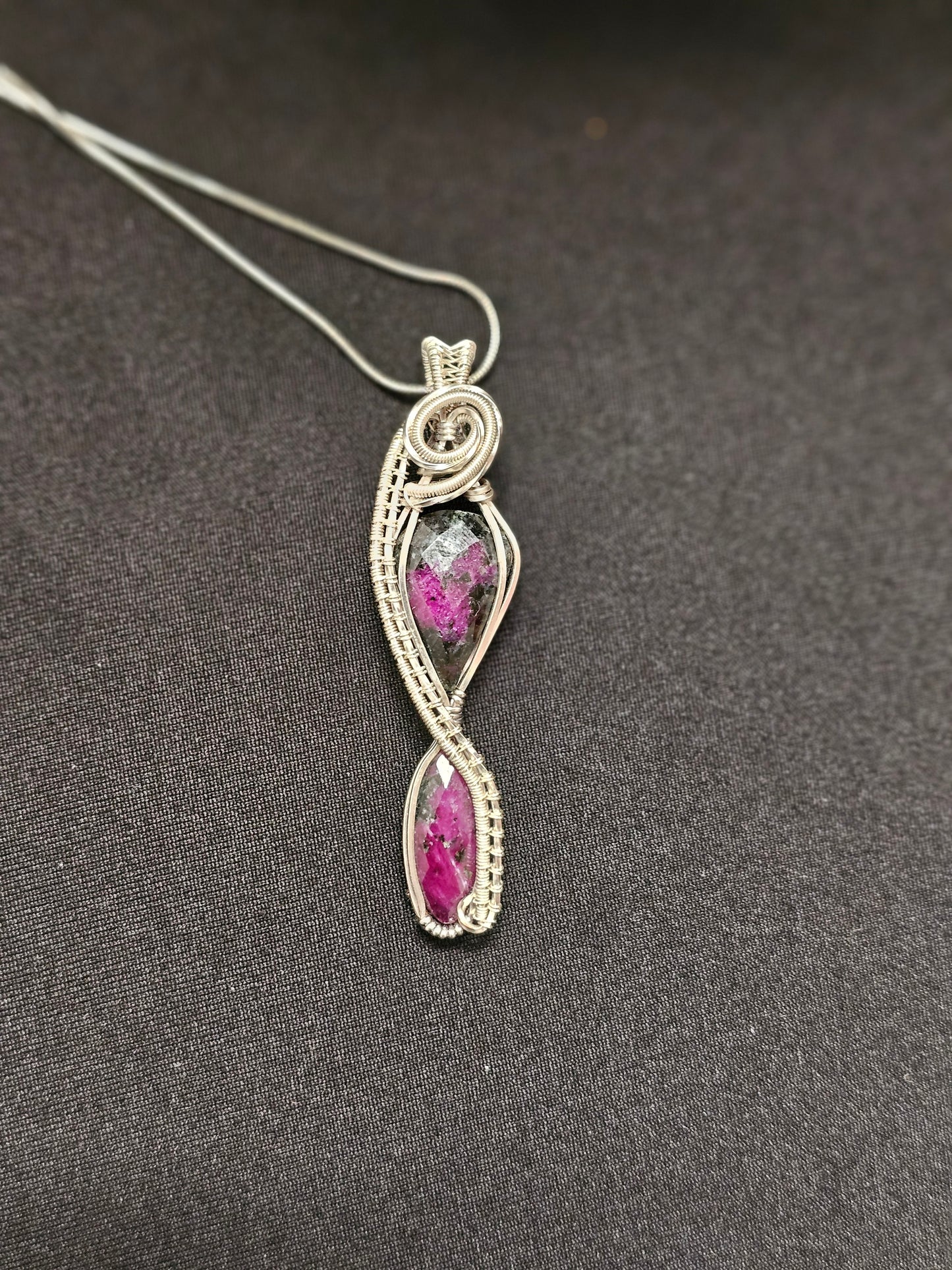 Rose Cut Ruby Zoisite Necklace