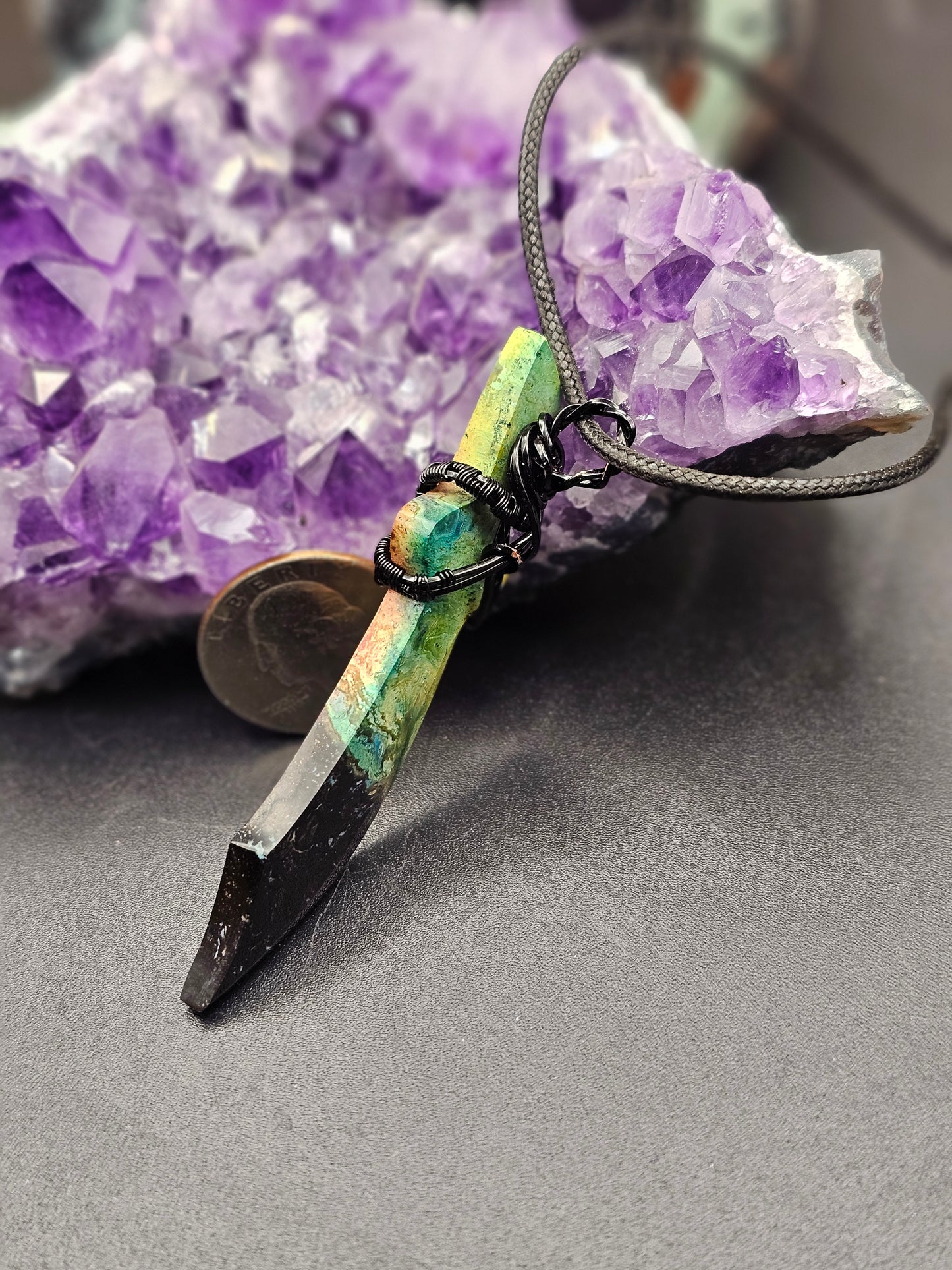 Weaved Crystal Dagger Necklace
