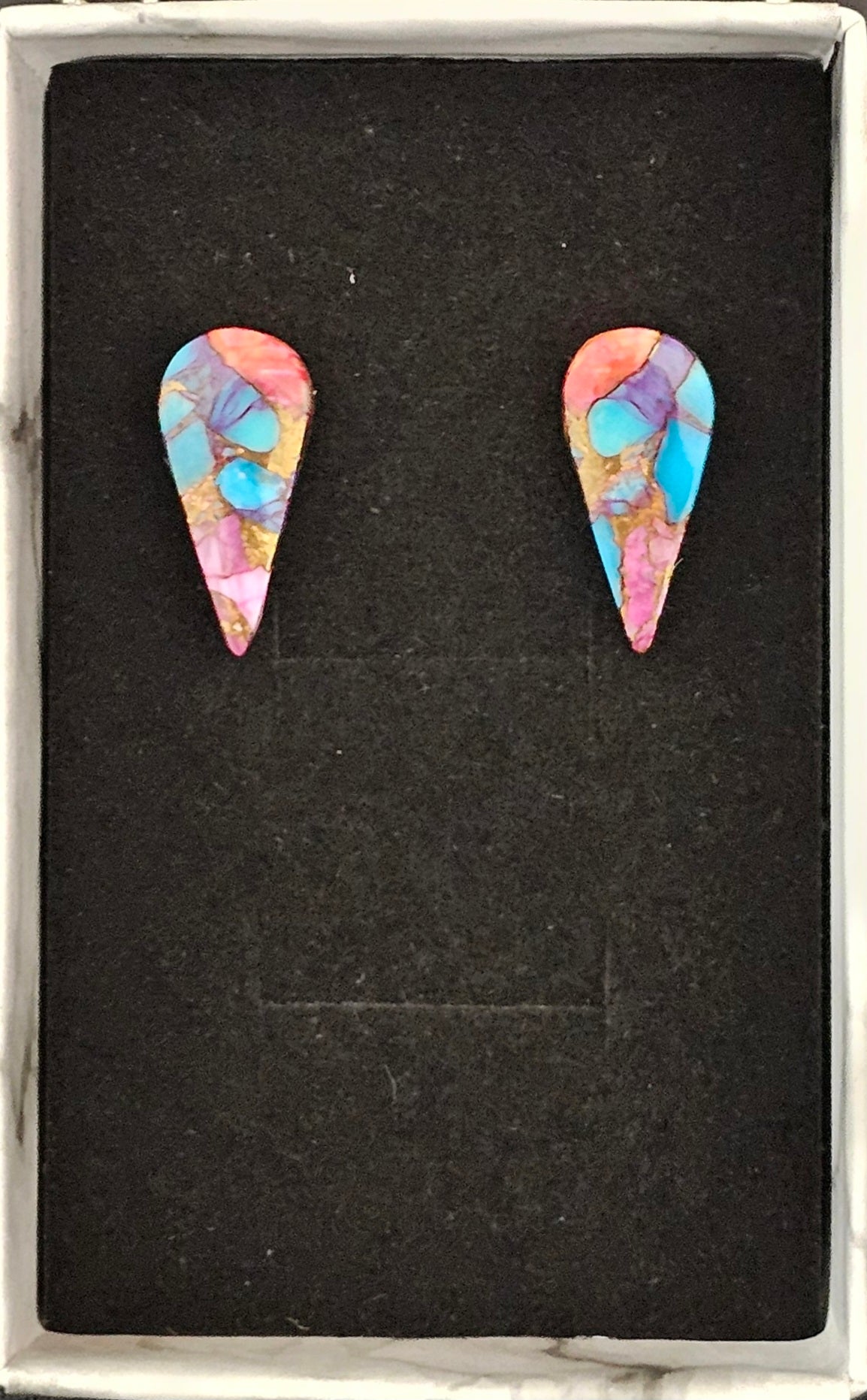 Pink Spiney Oyster Turquoise Earrings