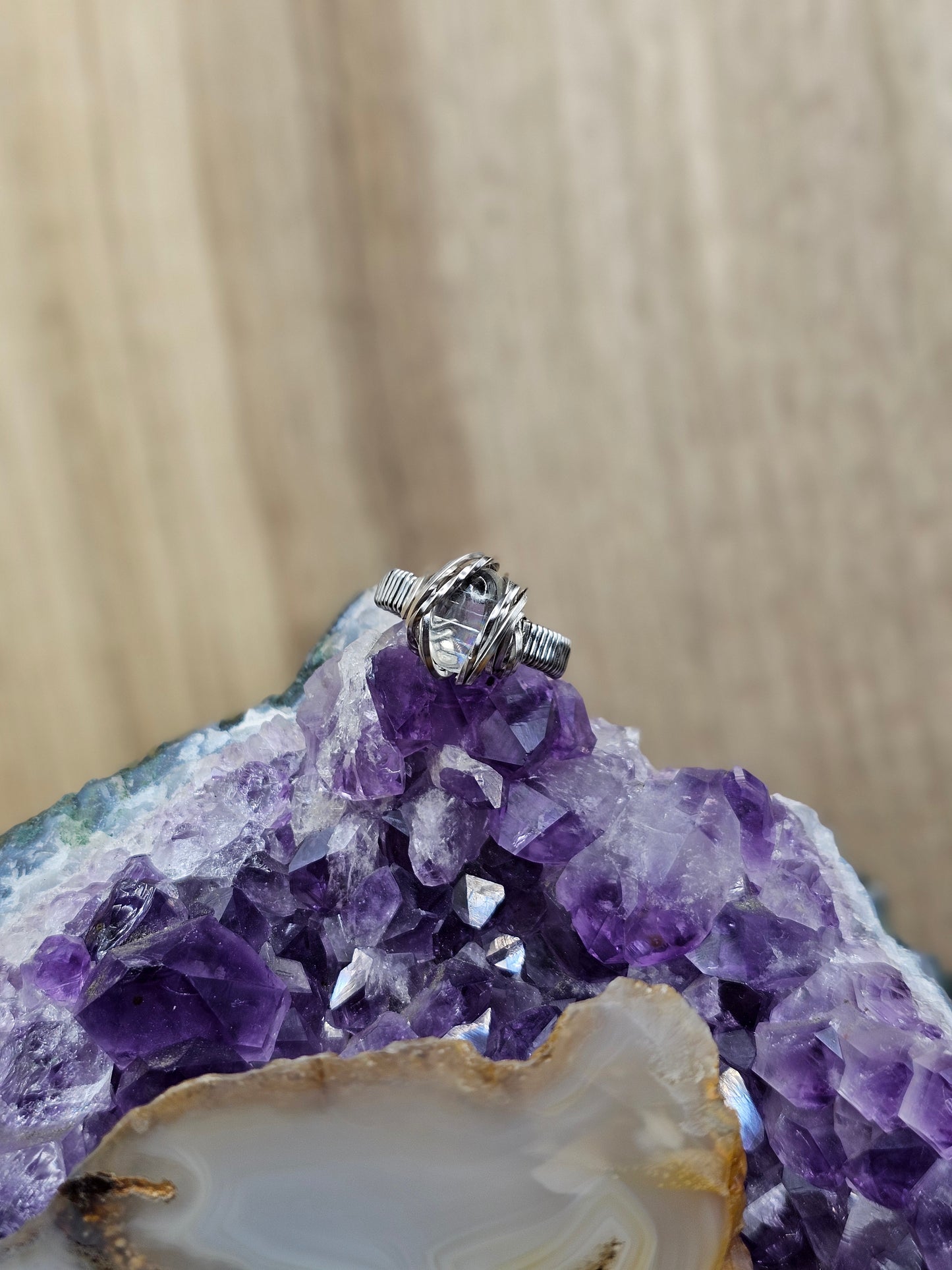 Rare Malawi Rainbow Moonstone 6 Ring