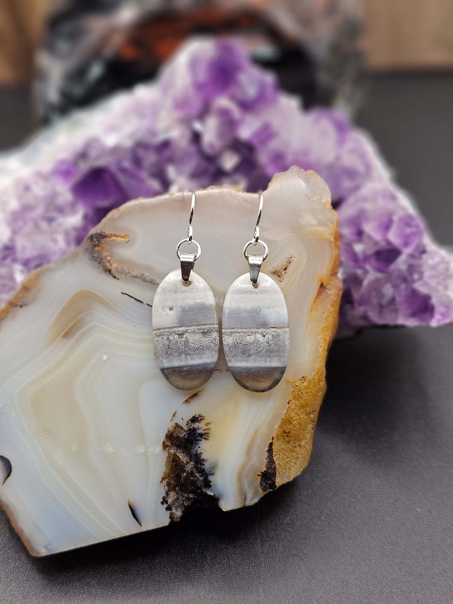 Blue Owyhee Opal Earrings