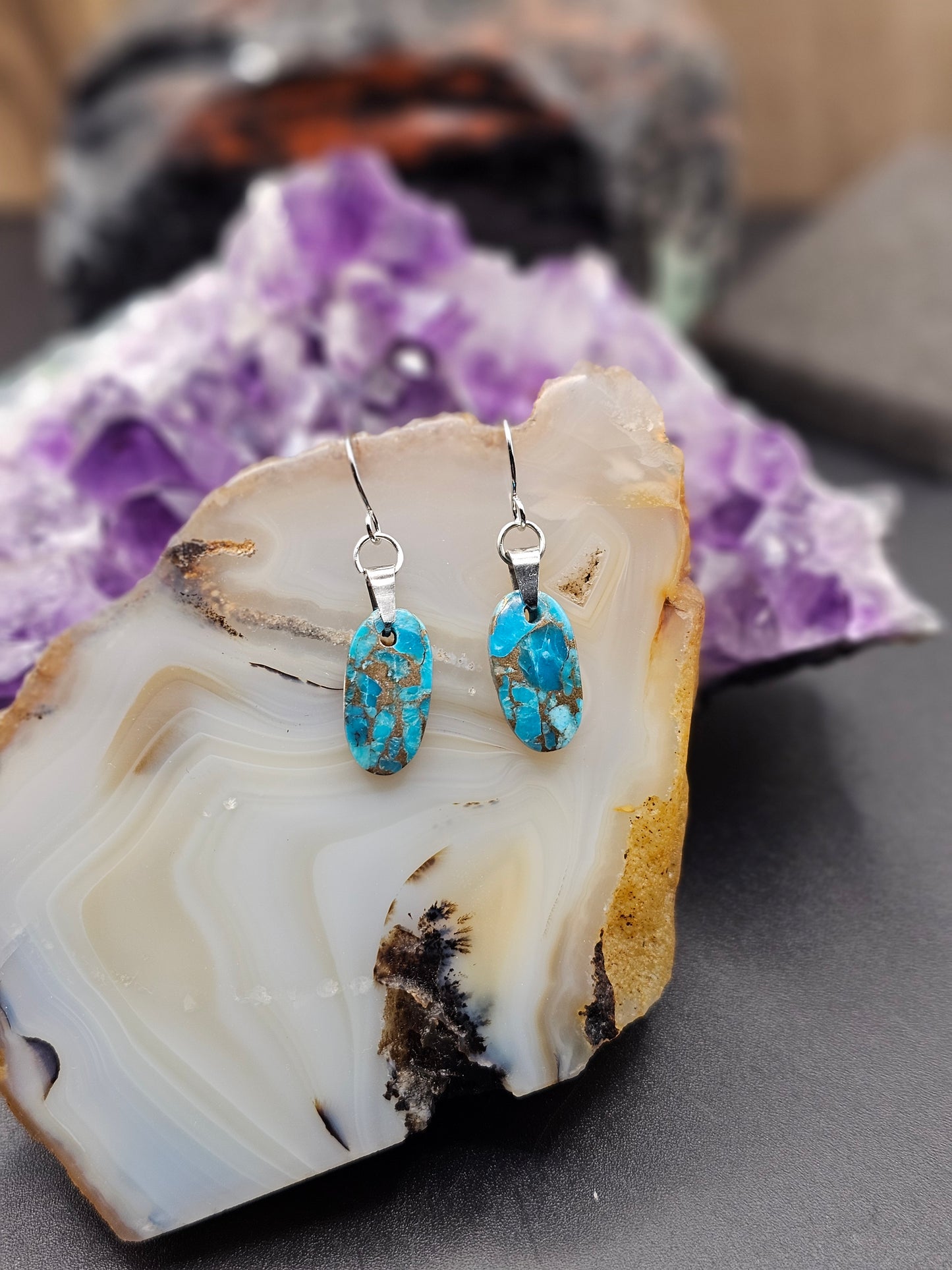 Copper Turquoise Earrings