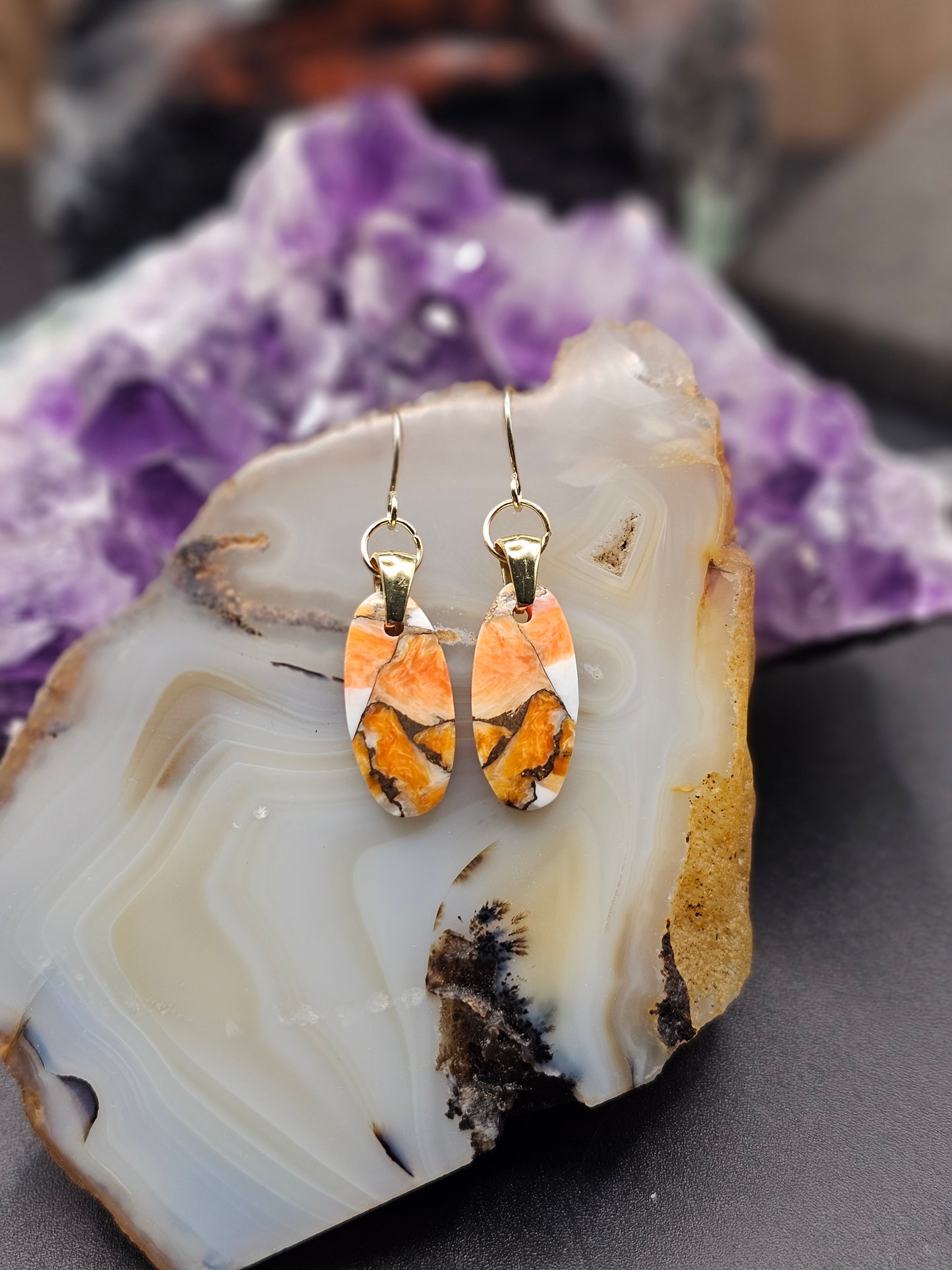 Spiny Oyster Turquoise Earrings