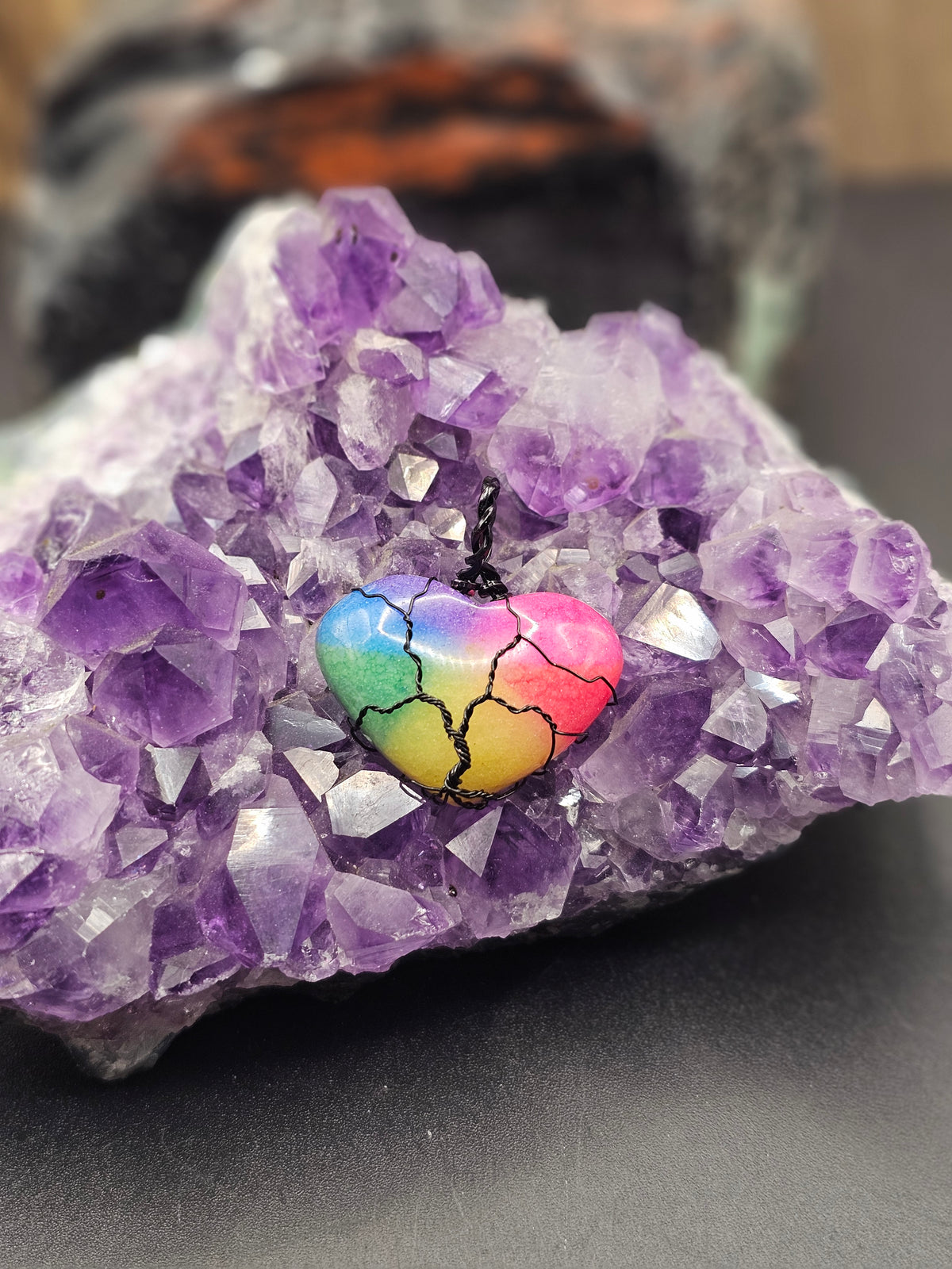 Rainbow Quartz Tree of Life Necklace