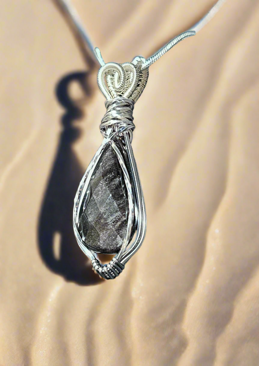 Rose Cut Silver Sheen Obsidian
