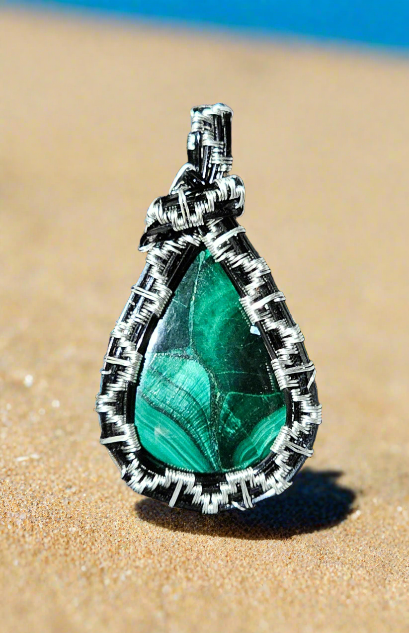 Handwoven Malachite Necklace