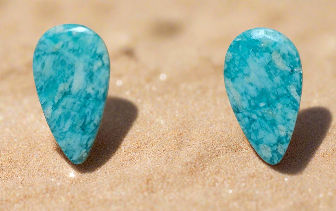 Amazonite Post Earrings
