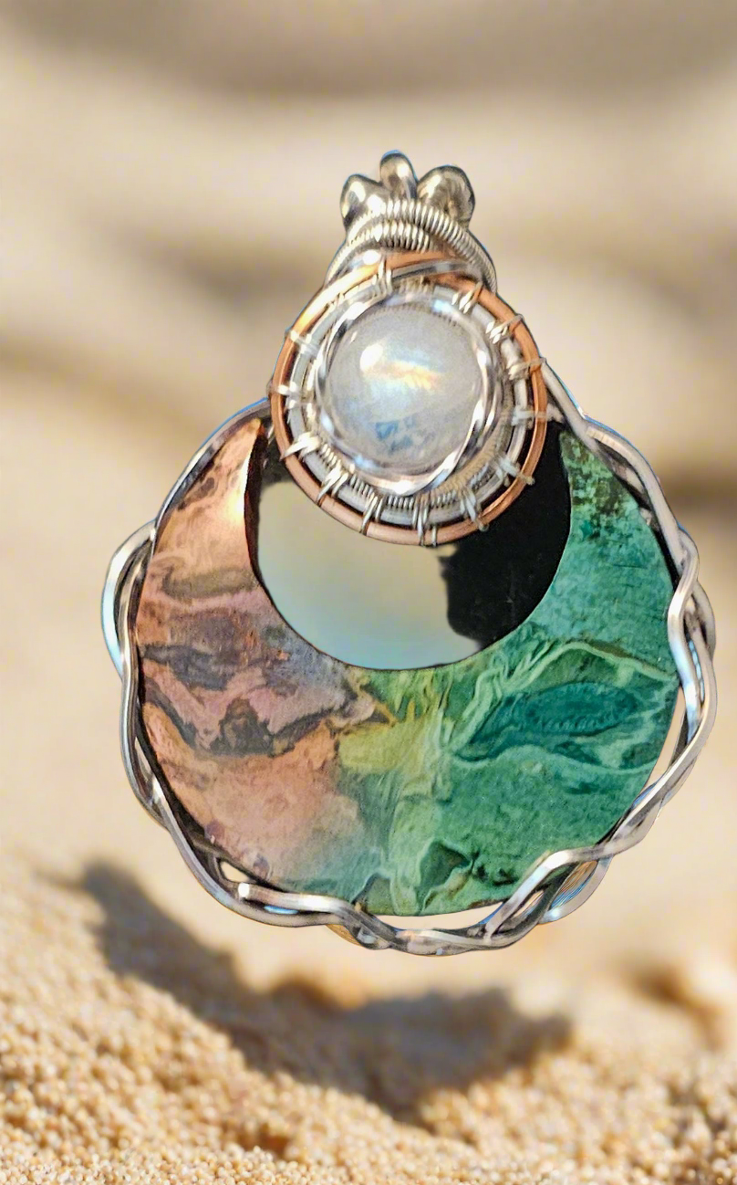 Rainbow Quartz (dyed) and Moonstone
