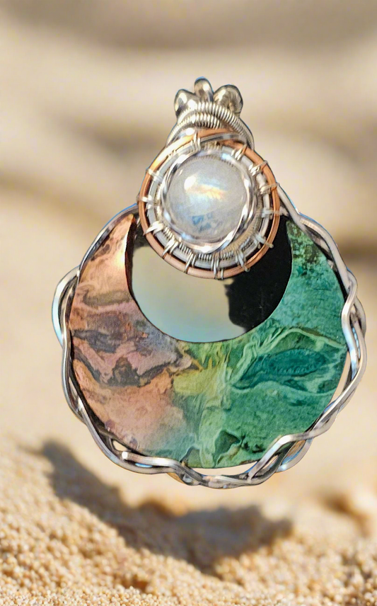 Rainbow Quartz (dyed) and Moonstone
