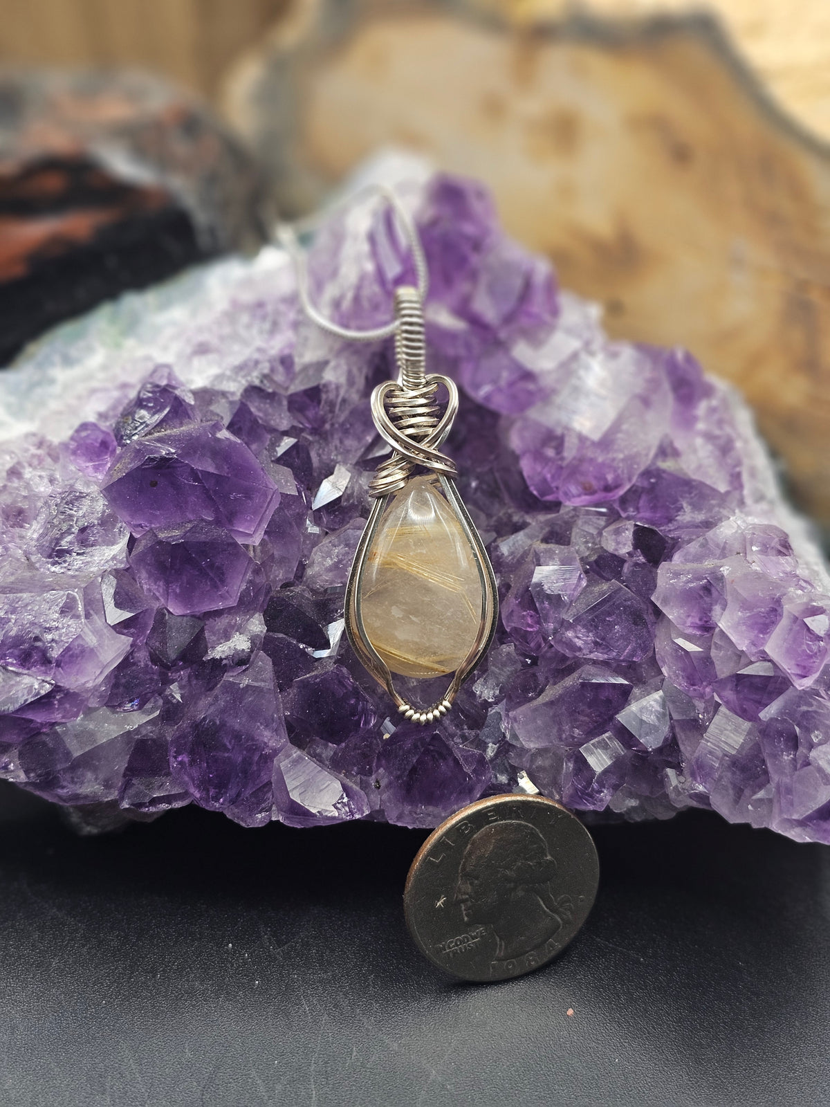 Golden Rutile Quartz Necklace