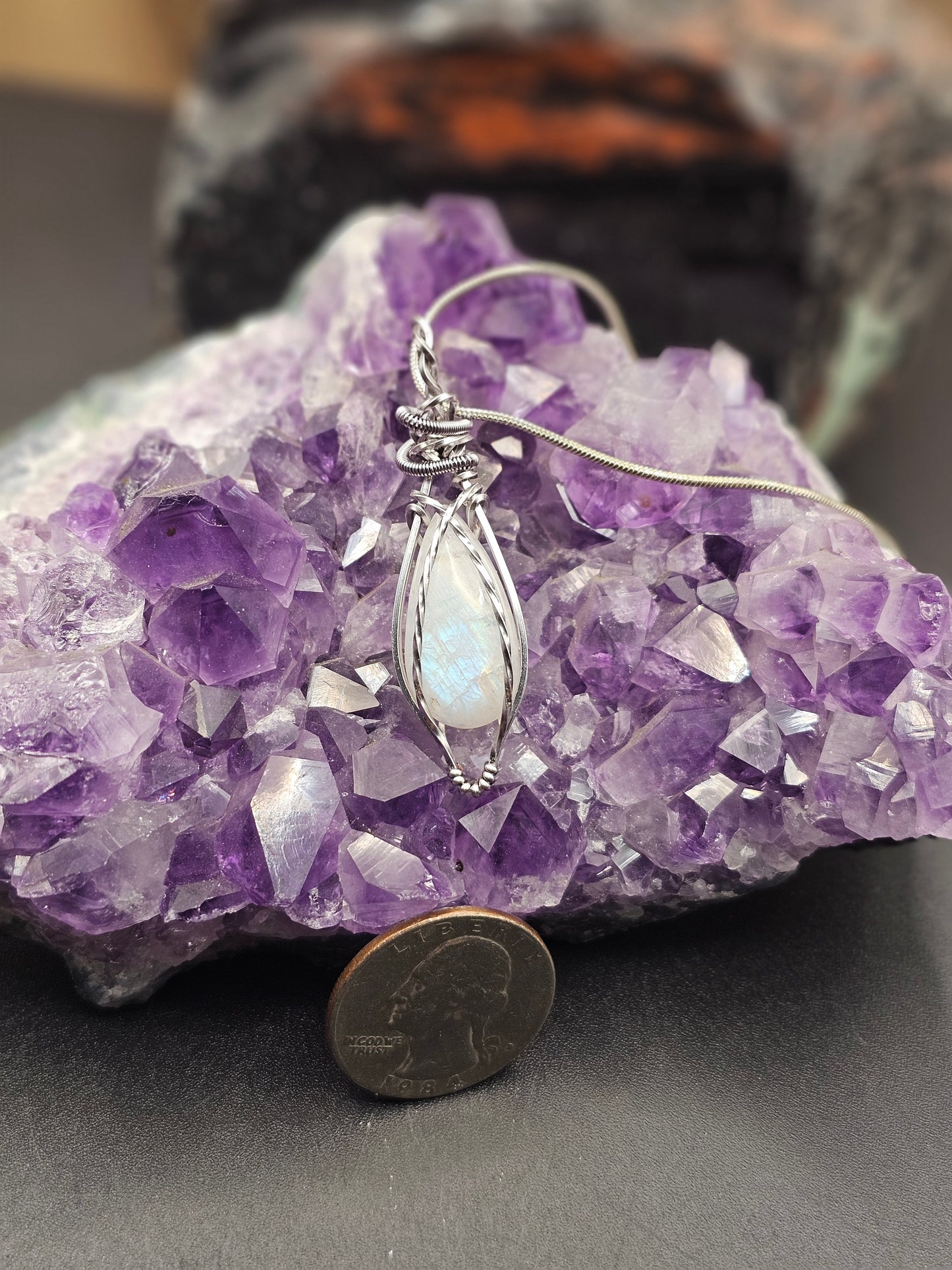 Rainbow Moonstone Necklace