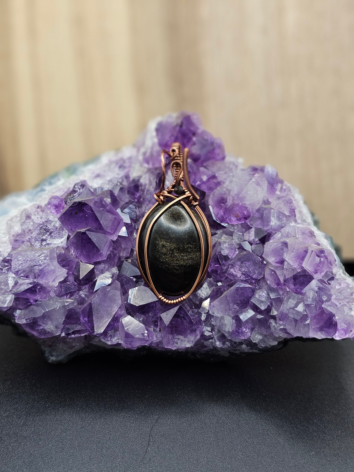 Golden Sheen Obsidian Necklace