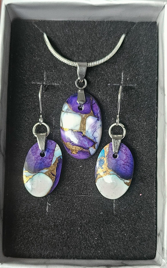 Blue/Purple & Rose Dahlia Turquoise Set