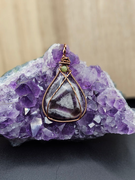 Chevron Amethyst Peridot Bead