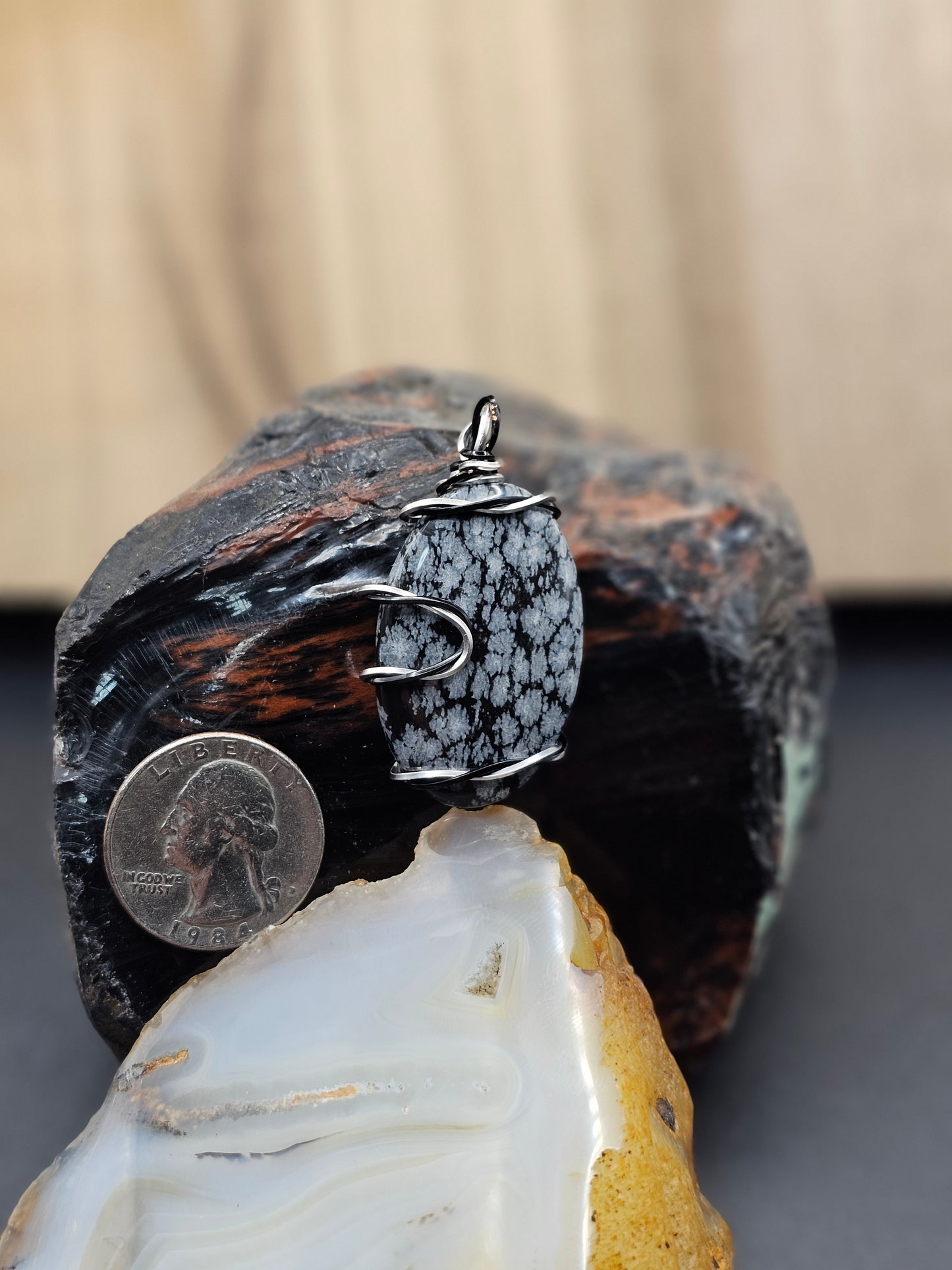 Snowflake Obsidian Necklace
