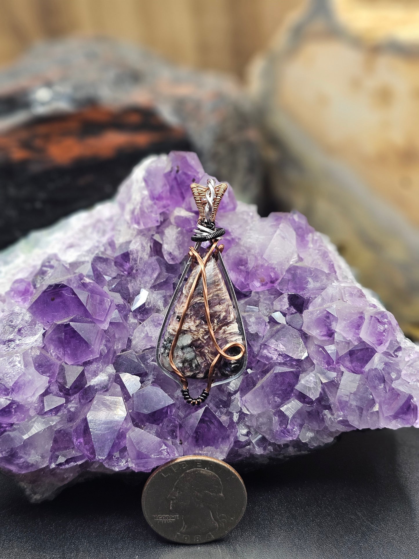 Tricolor Charoite Necklace