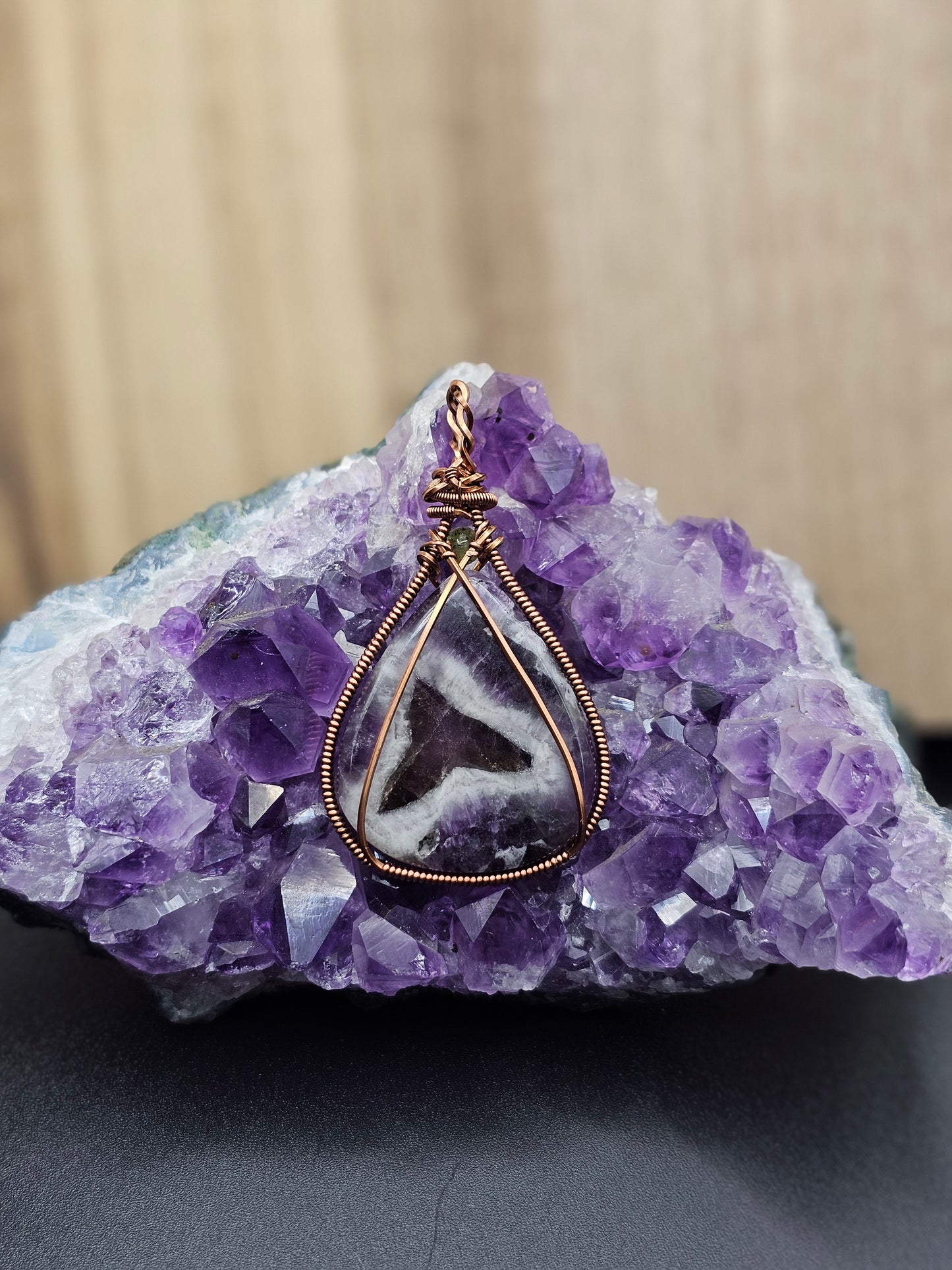 Chevron Amethyst Peridot Bead