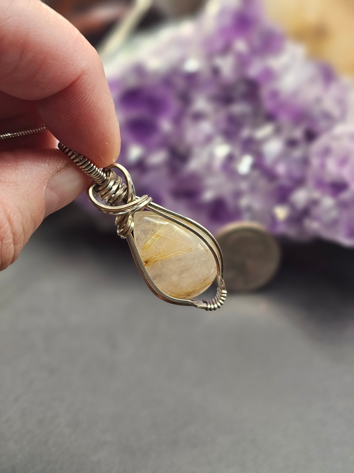 Golden Rutile Quartz Necklace