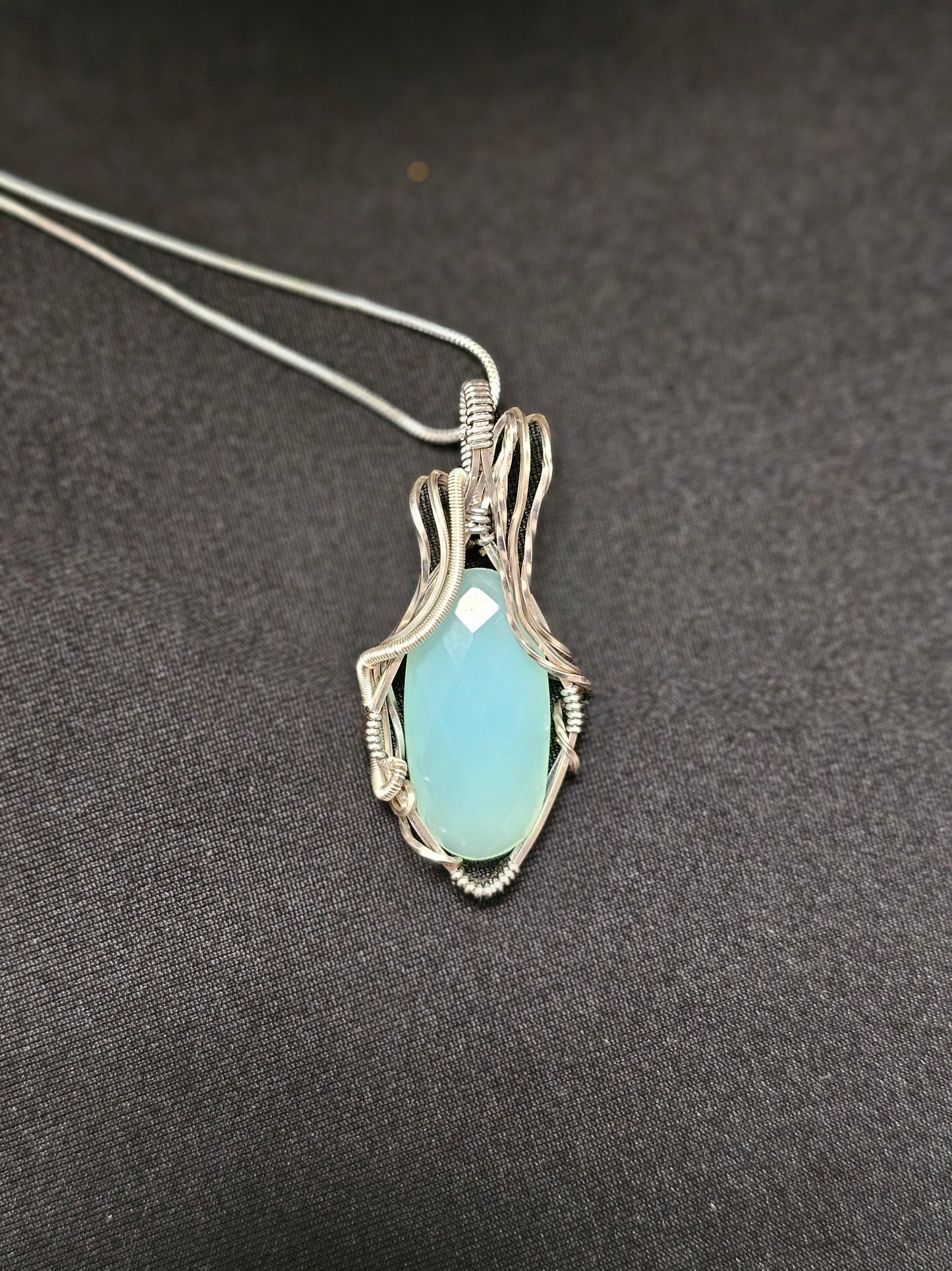 Rose Cut Chalcedony Necklace