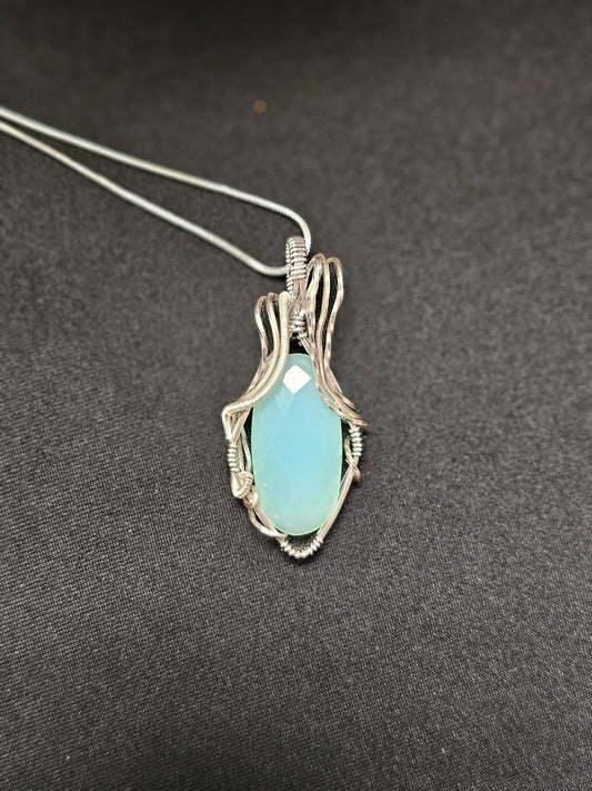 Rose Cut Chalcedony Necklace