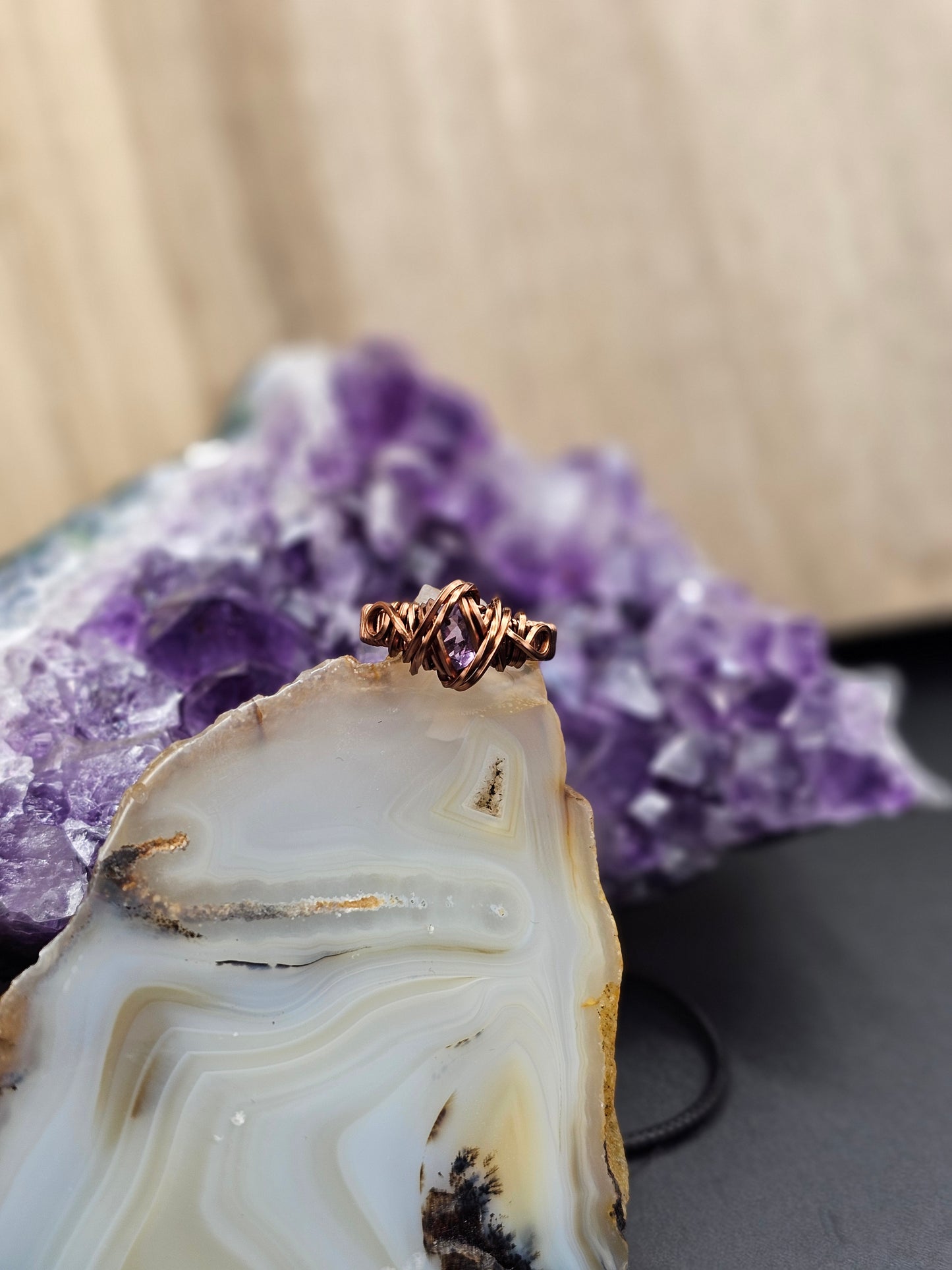 Faceted Amethyst 6.5 Ring