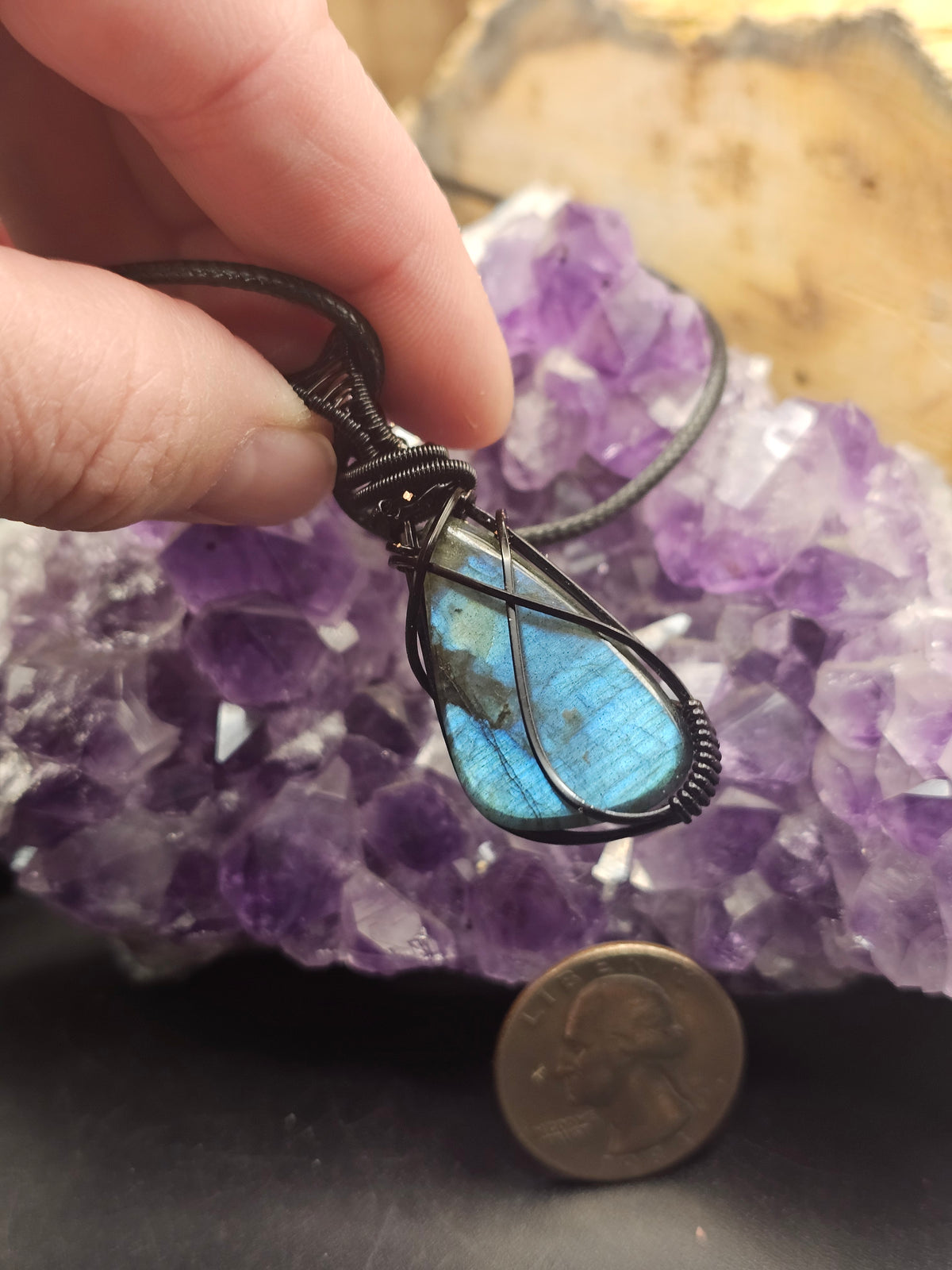Vibrant Blue Labradorite Necklace