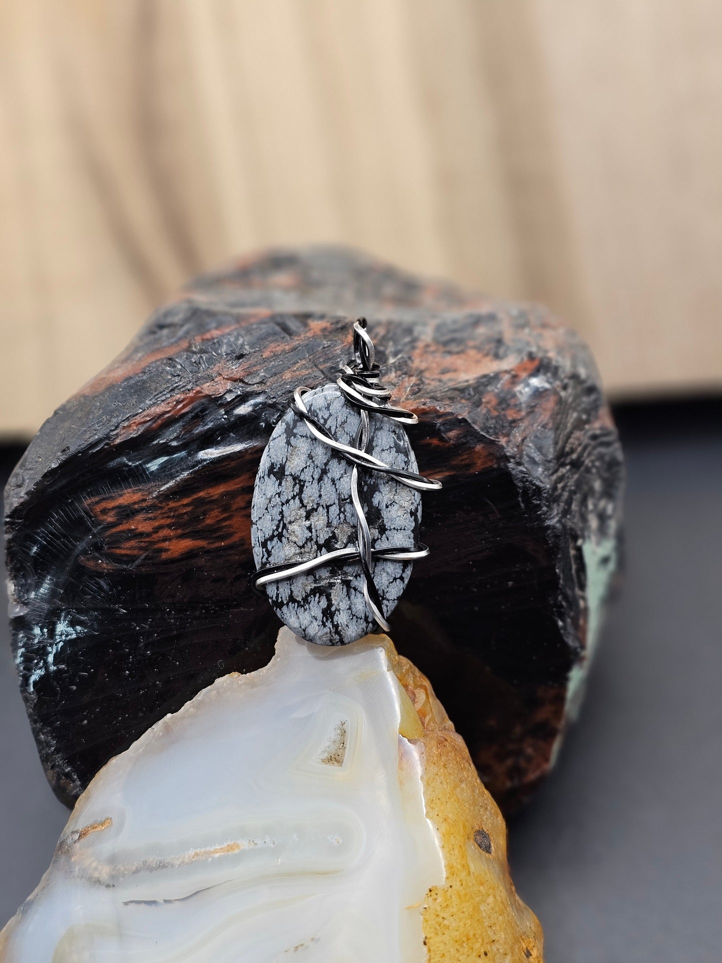 Snowflake Obsidian Necklace