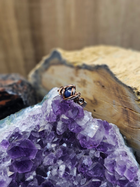 5 Point Star Blue Sapphire Ring Size 8