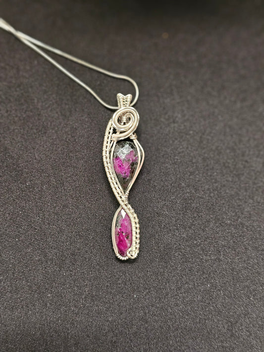 Rose Cut Ruby Zoisite Necklace