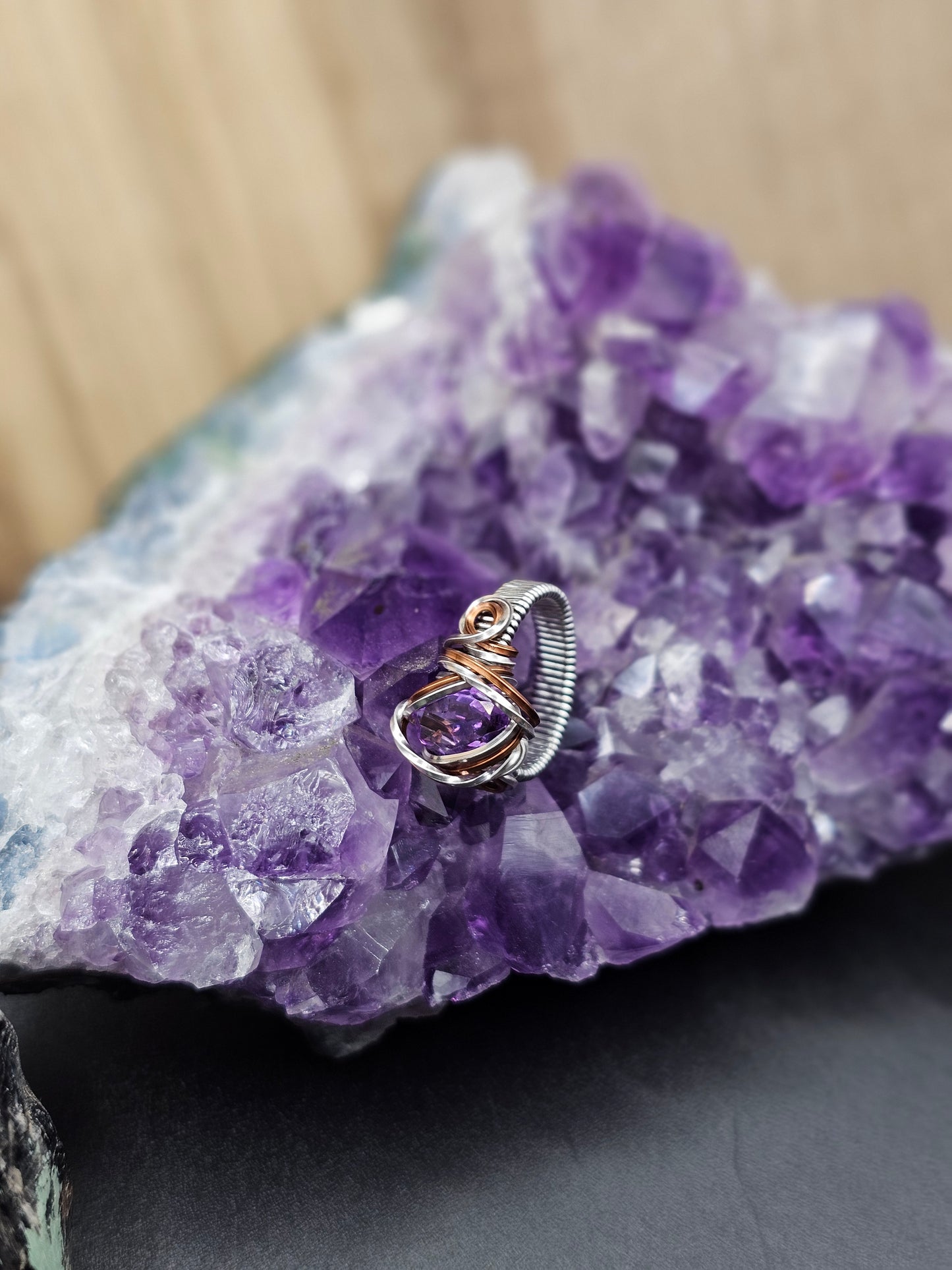 Faceted Amethyst 4.5 Ring