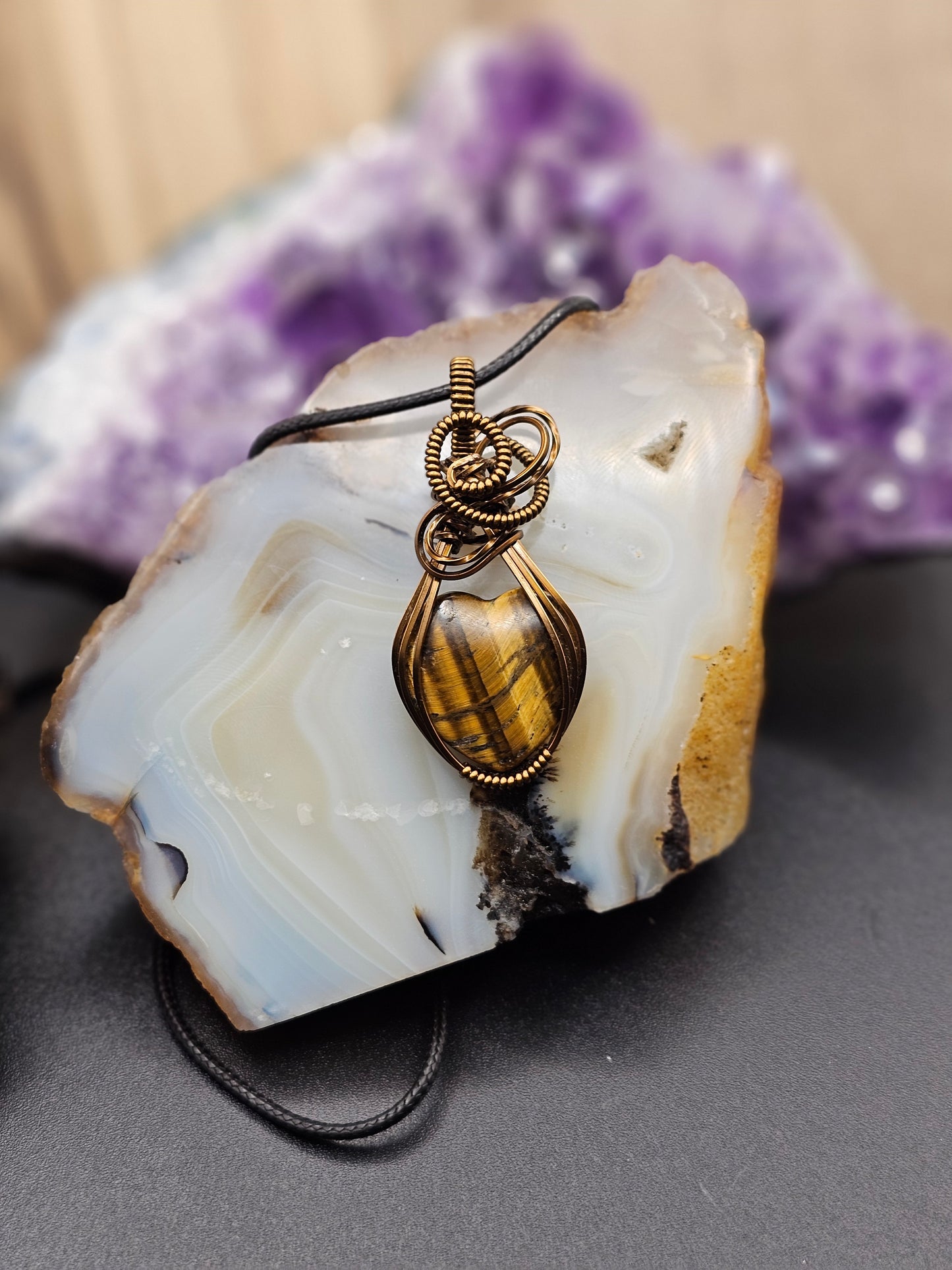 Tigers Eye Heart Necklace
