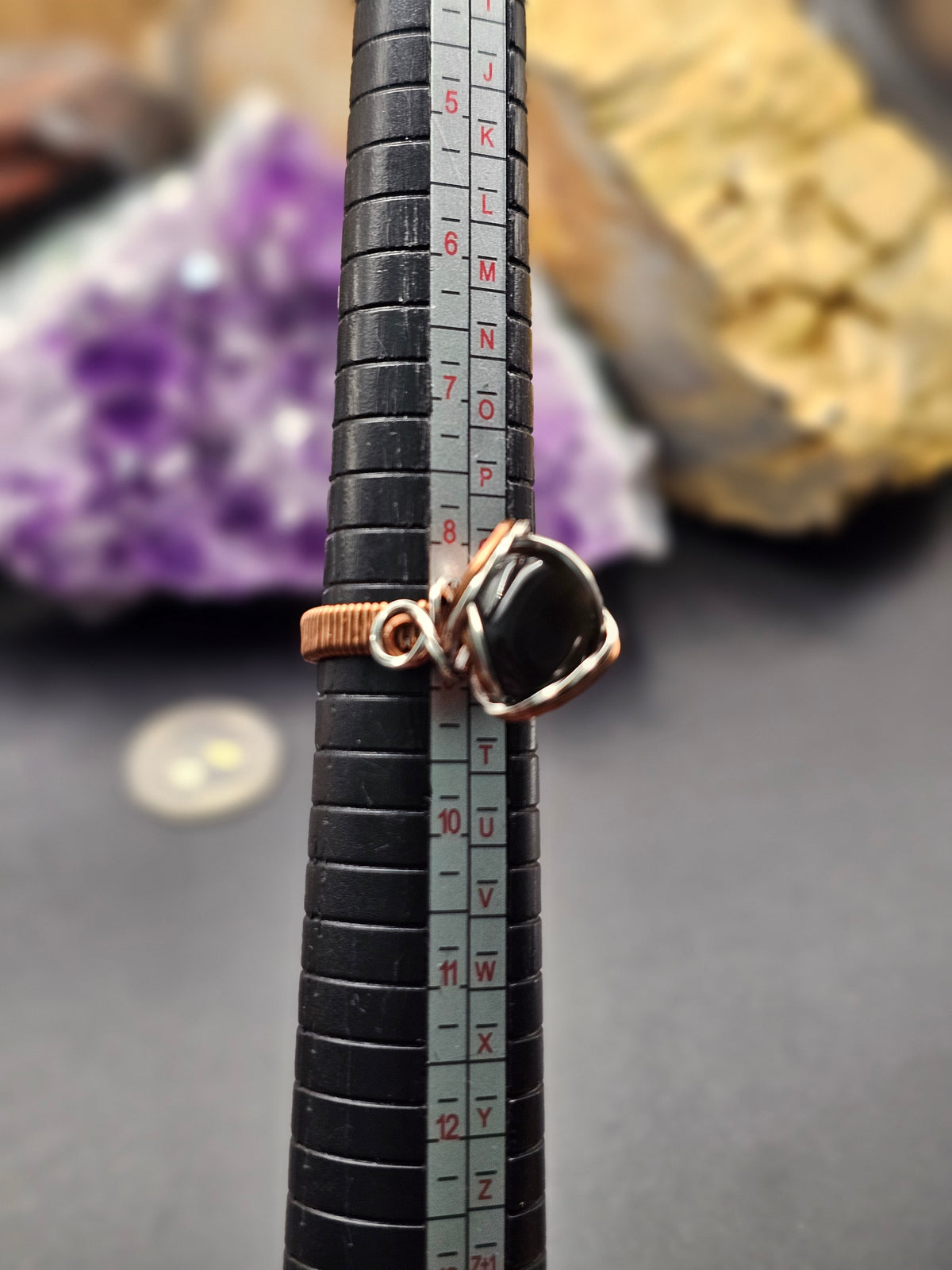 Apache Tear Obsidian Ring 8.5
