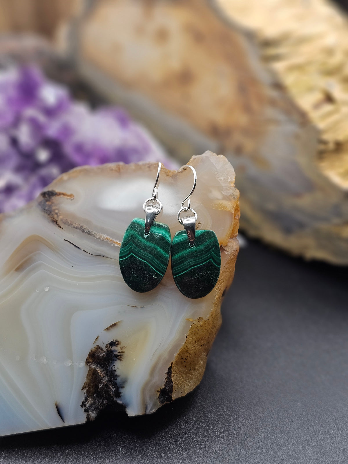 Malachite Earrings