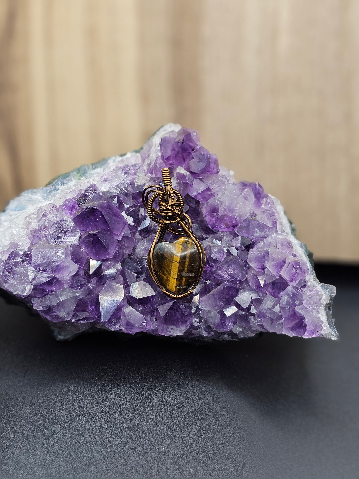 Tigers Eye Heart Necklace