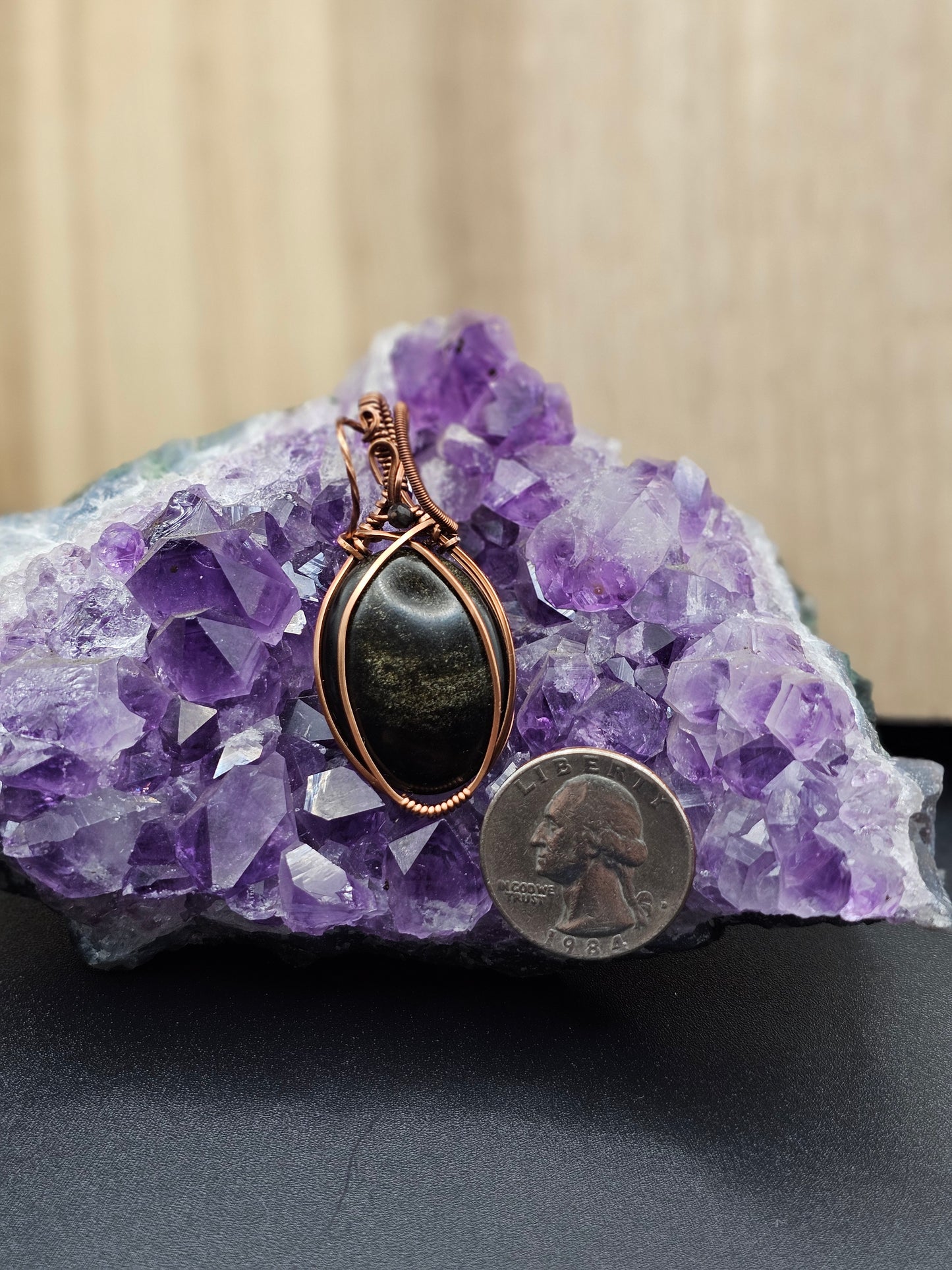 Golden Sheen Obsidian Necklace