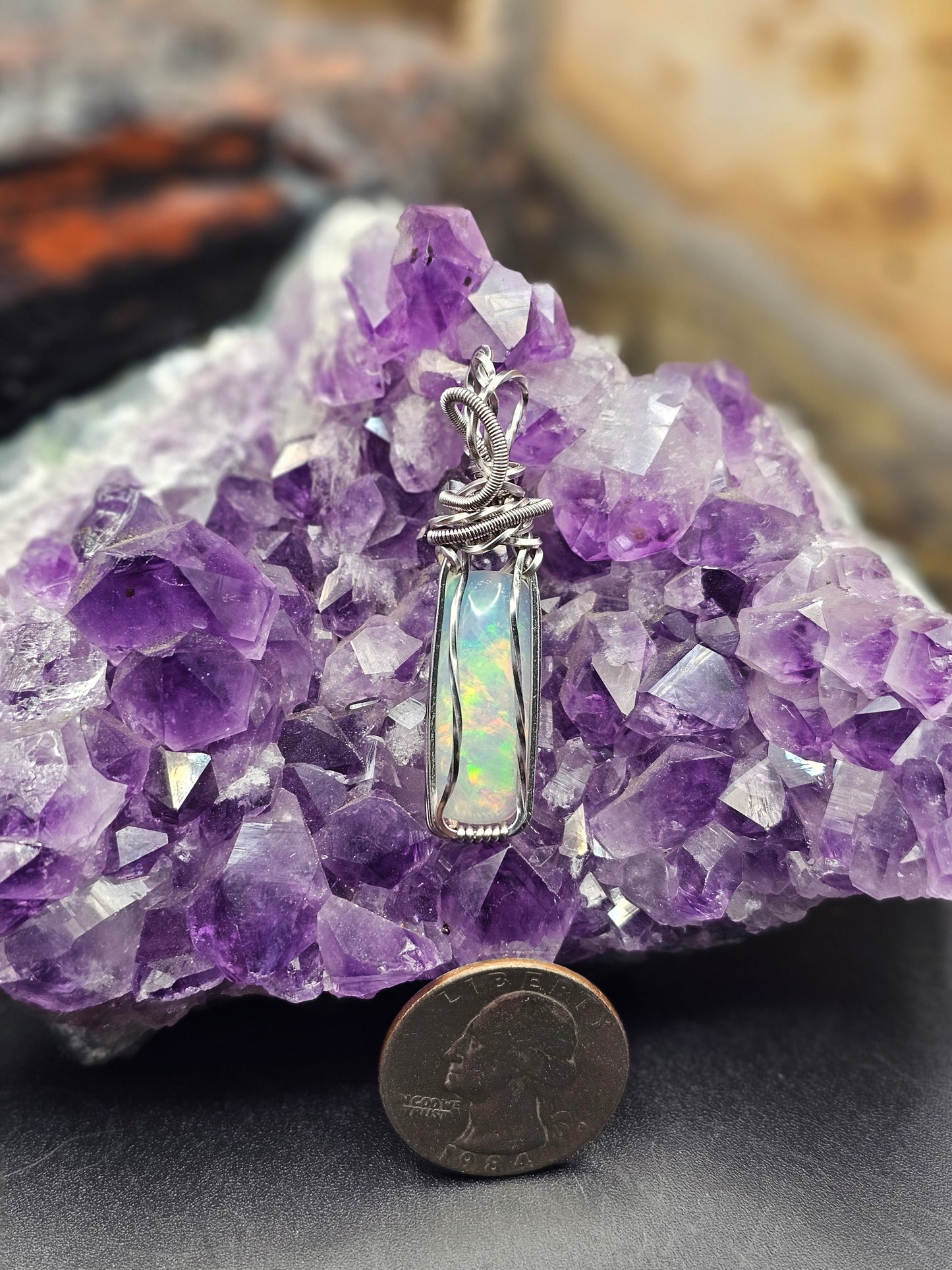 7 carat Ethiopian Opal Necklace