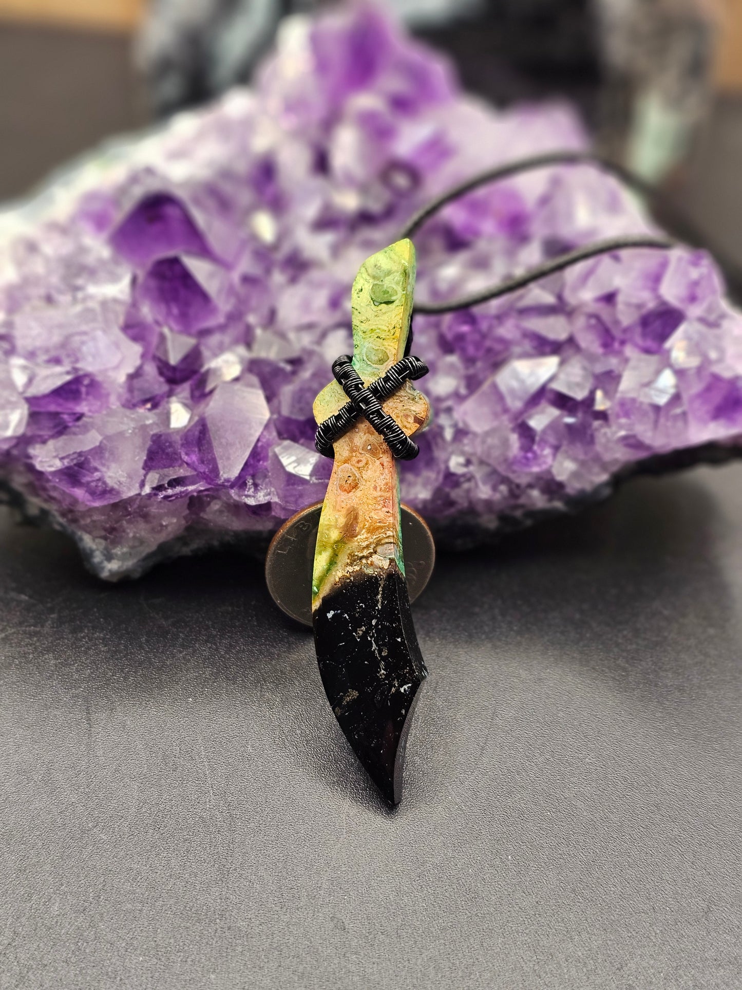Weaved Crystal Dagger Necklace
