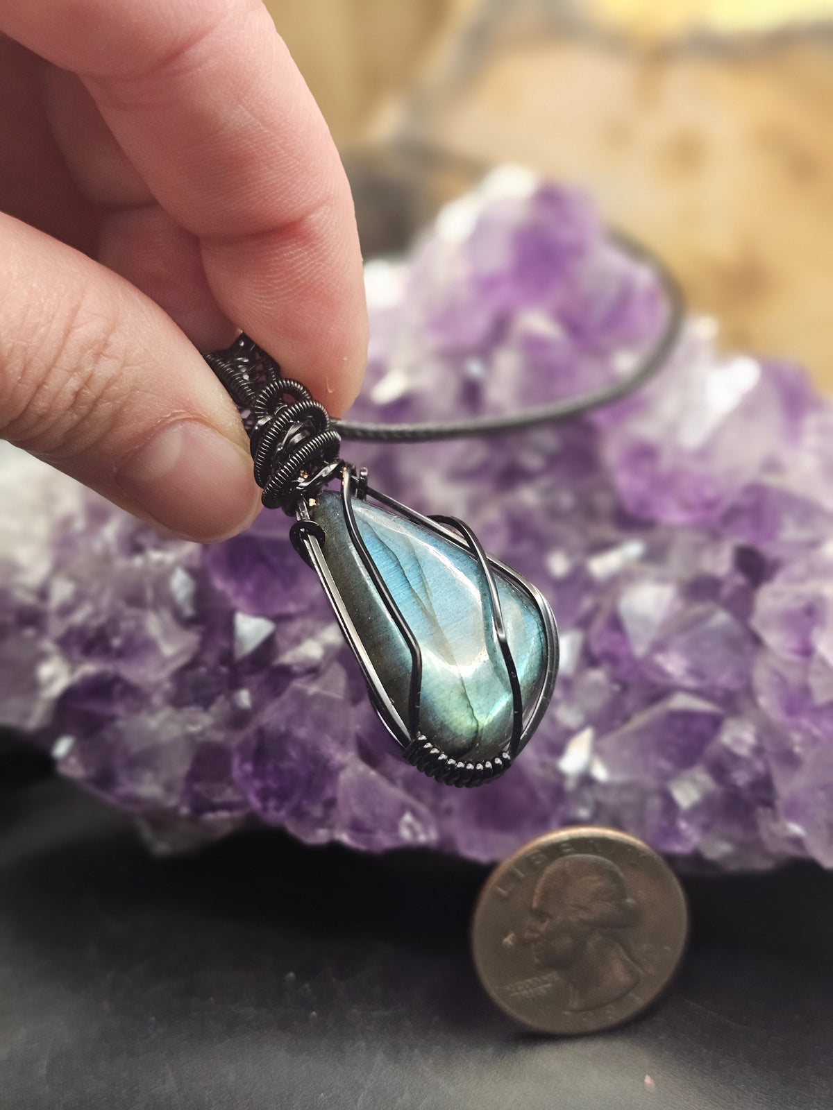 Vibrant Blue Labradorite Necklace