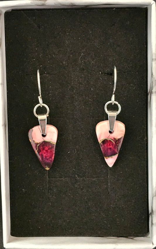 Rose Dahlia Turquoise Earrings