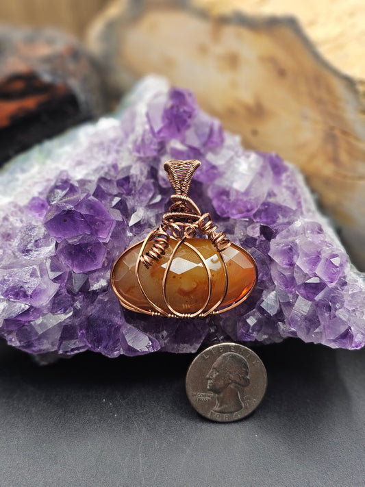 Rose Cut Carnelian Pumpkin