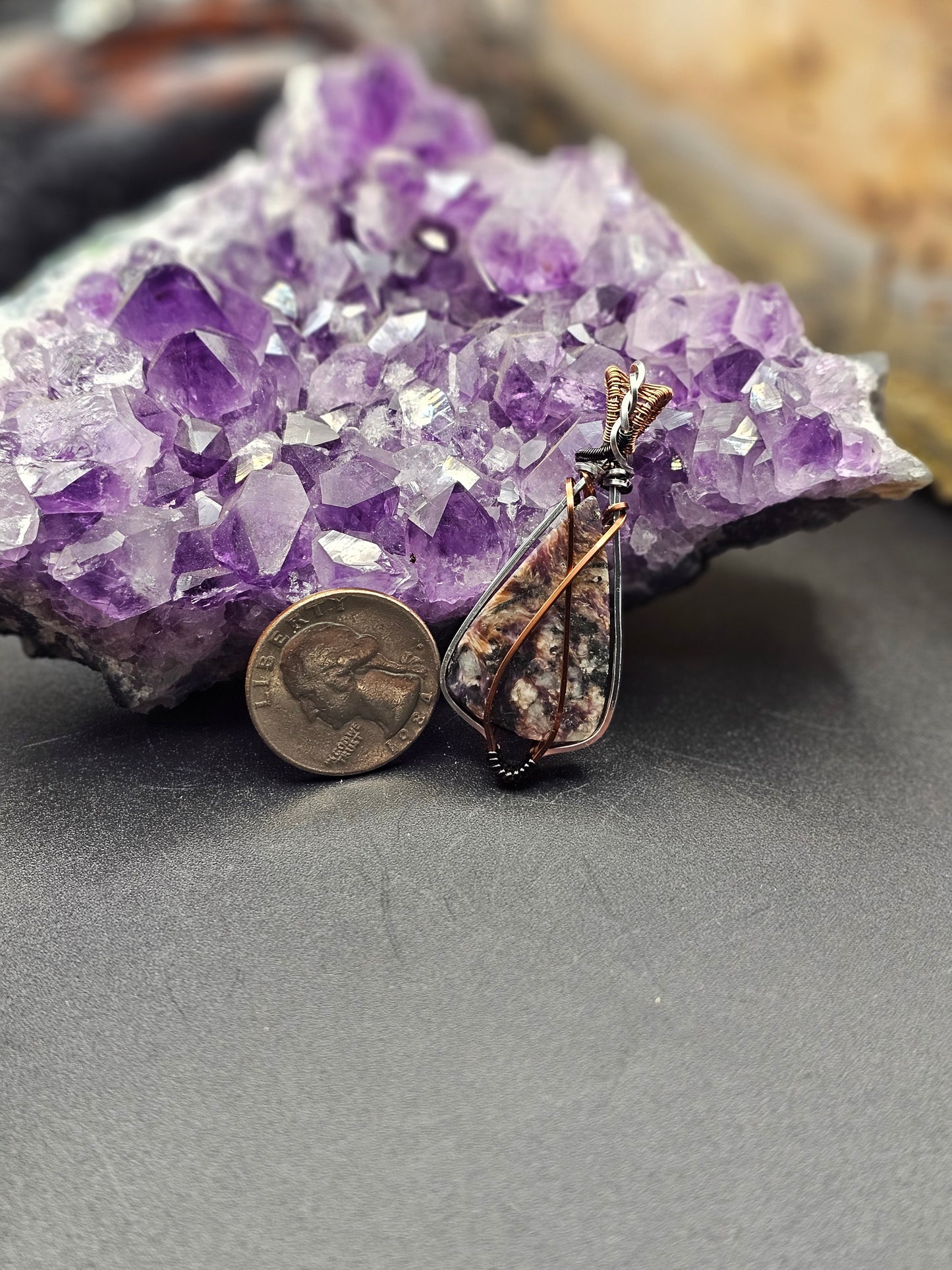 Tricolor Charoite Necklace
