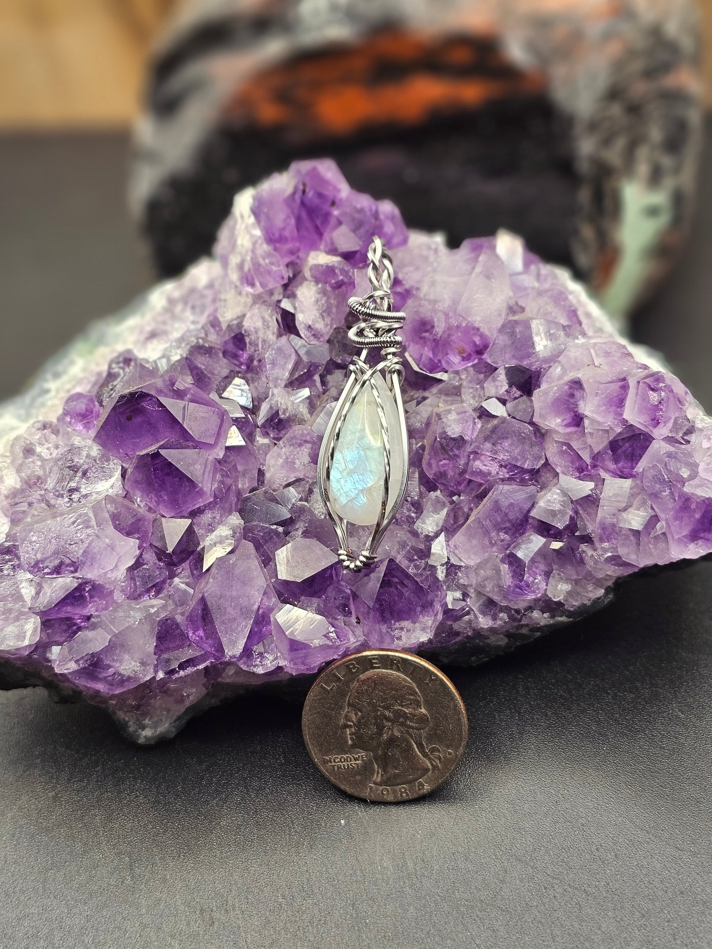 Rainbow Moonstone Necklace