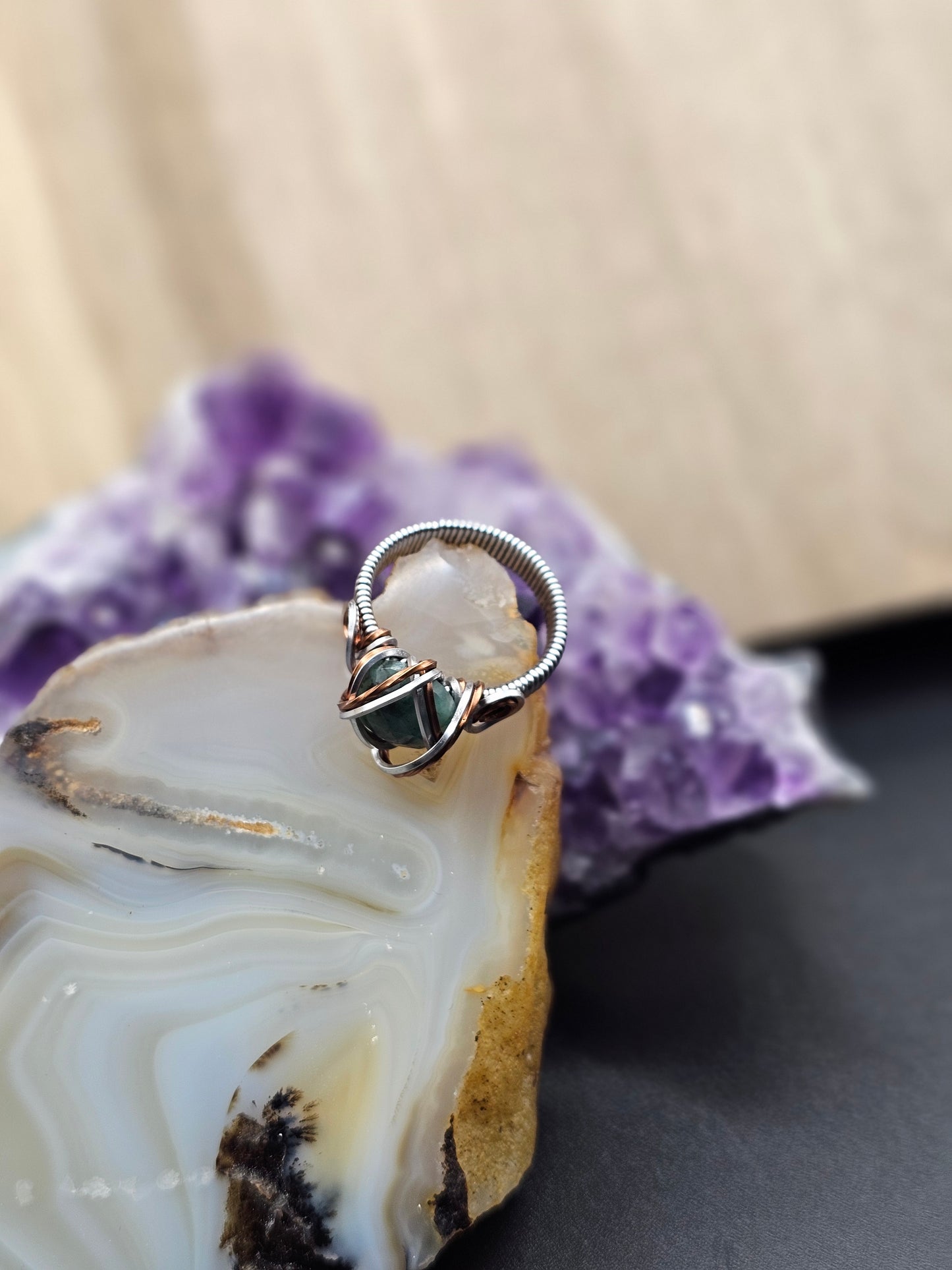 Rose Cut Emerald 8.5 Ring