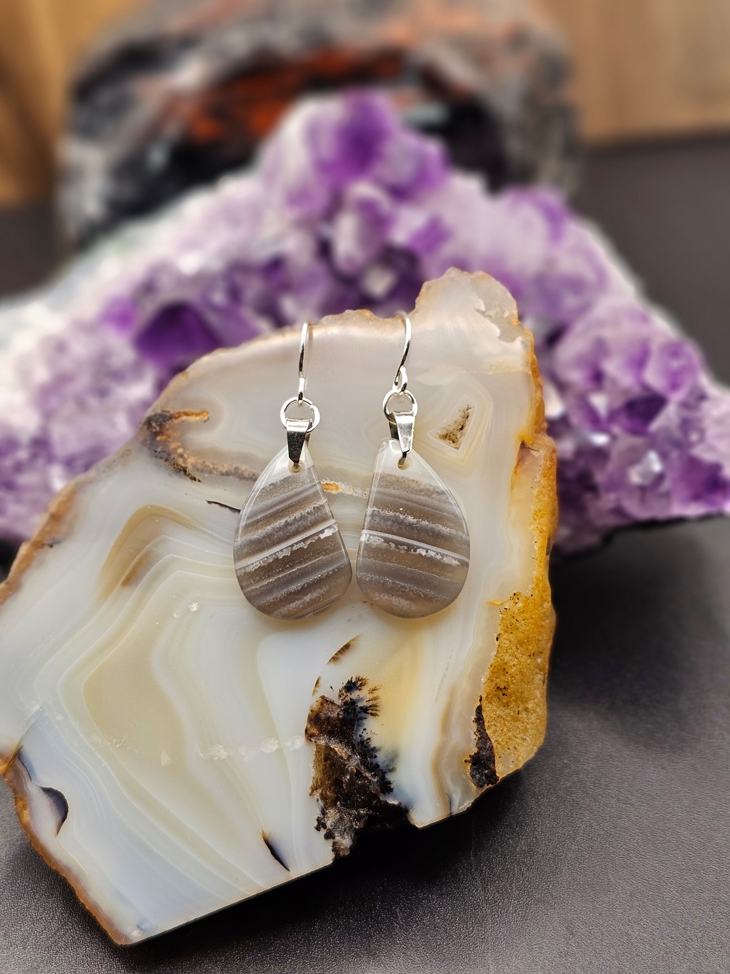 Blue Owyhee Opal Earrings