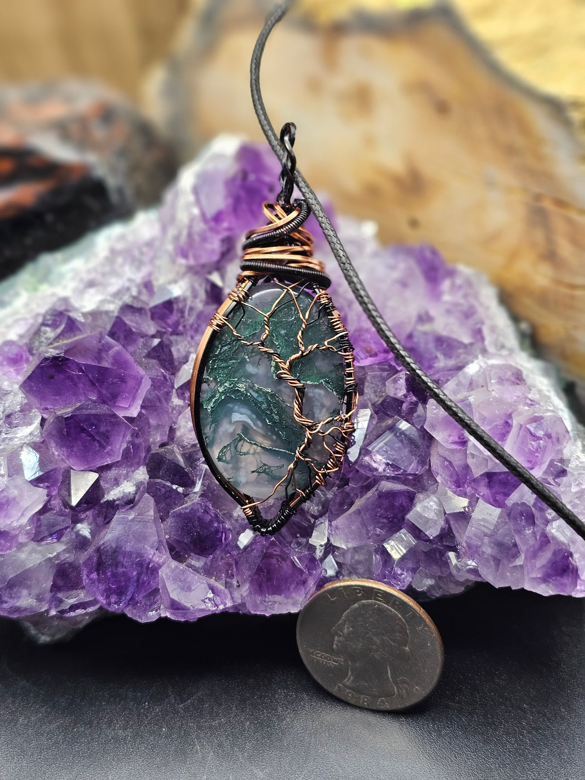 Moss Agate Tree of Life Necklace