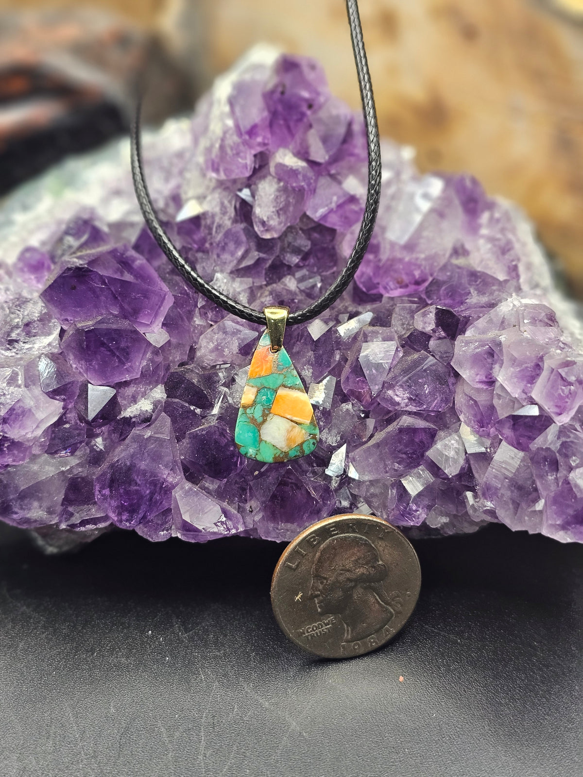 Green Dahlia Turquoise Necklace