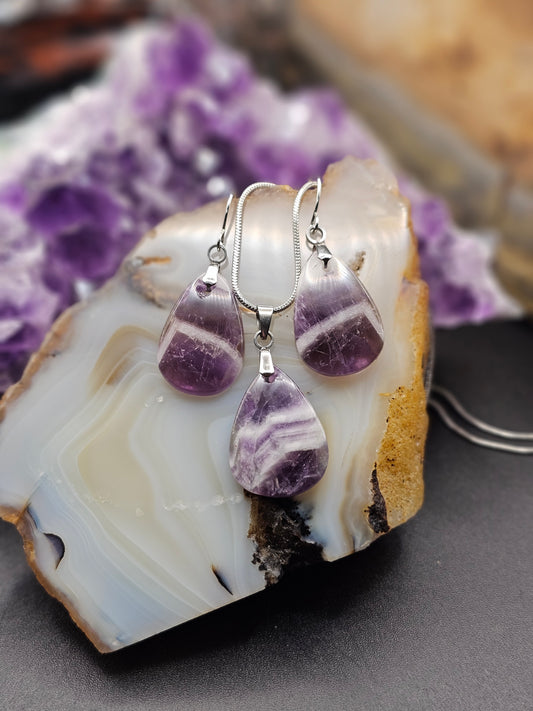 Amethyst Necklace and Earrings Set