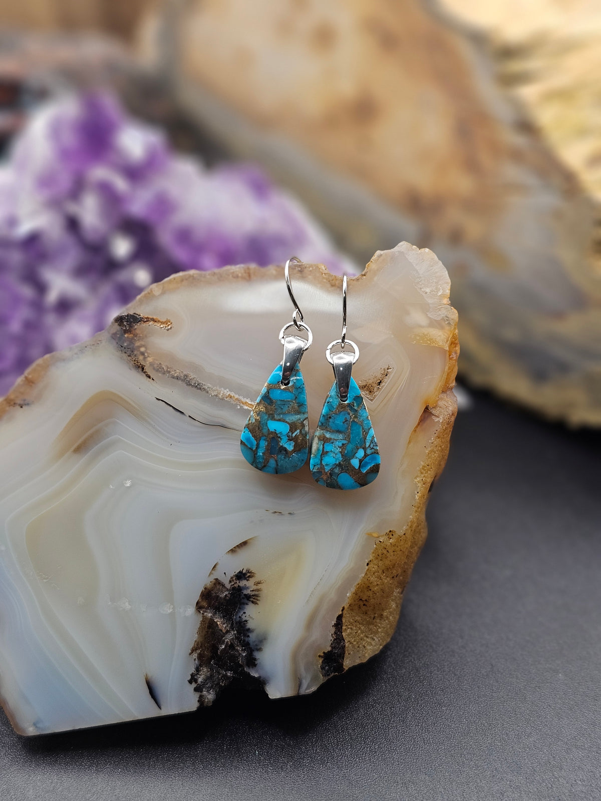 Copper Turquoise Earrings