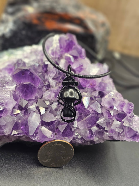 Onxy Mushroom Necklace
